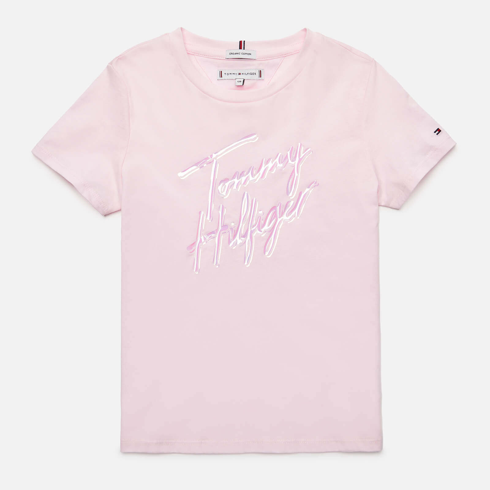 Tommy Hilfiger Girls' Script Print T-Shirt - Pink Breeze - 6 Years