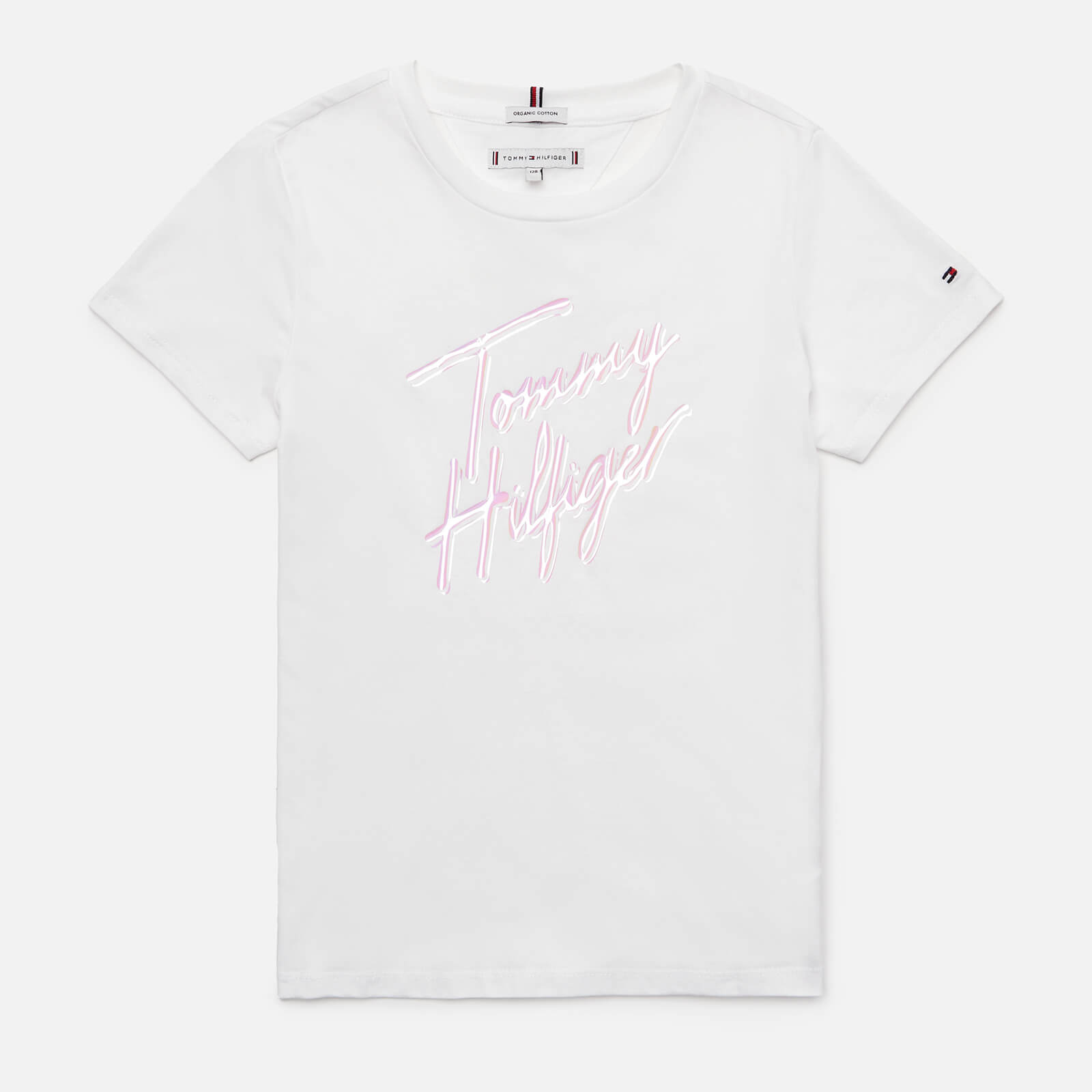 Tommy Hilfiger Girls' Script Print T-Shirt - White - 6 Years