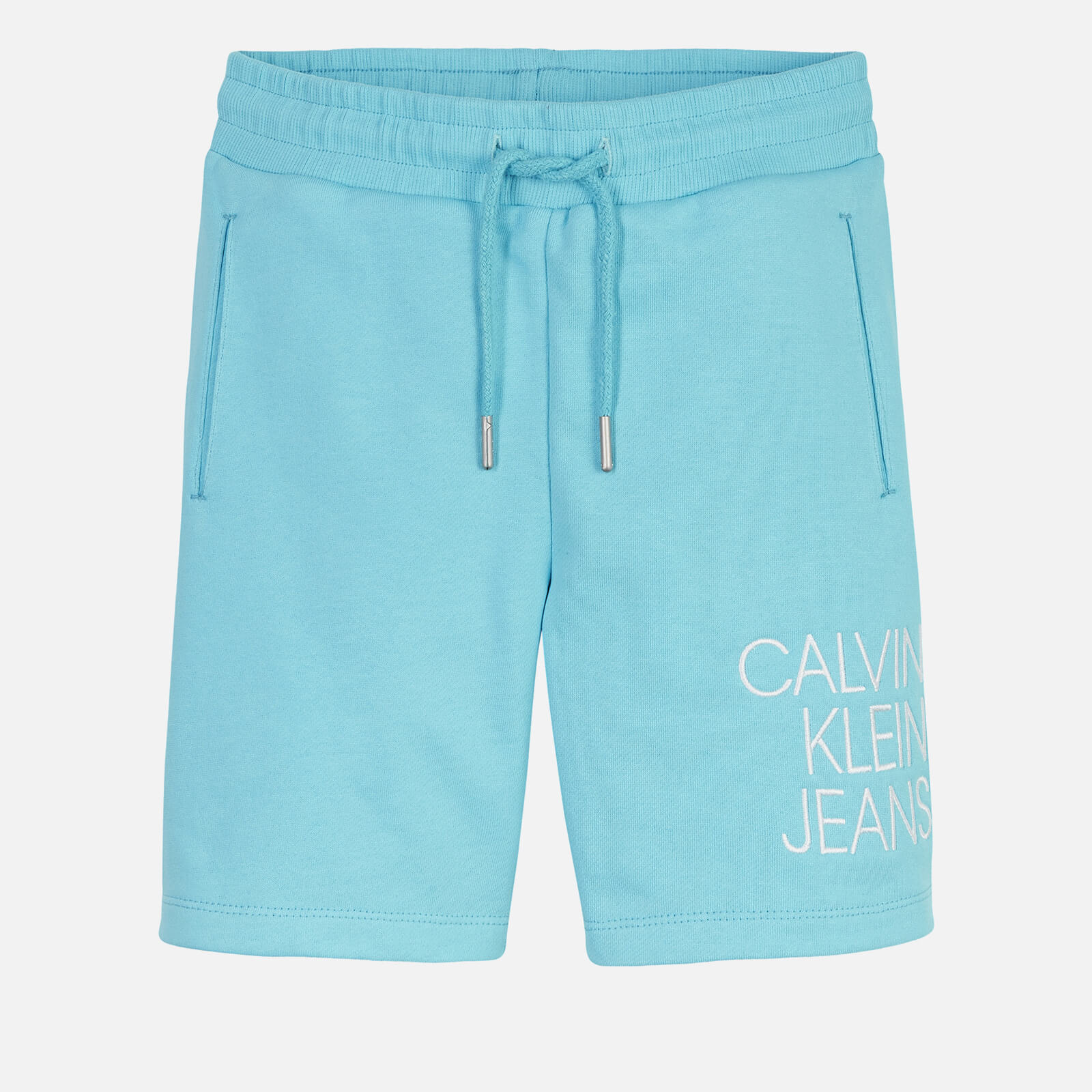 Calvin Klein Jeans Girls' Hybrid Logo Jogger Shorts - Bright Sky - 8 Years