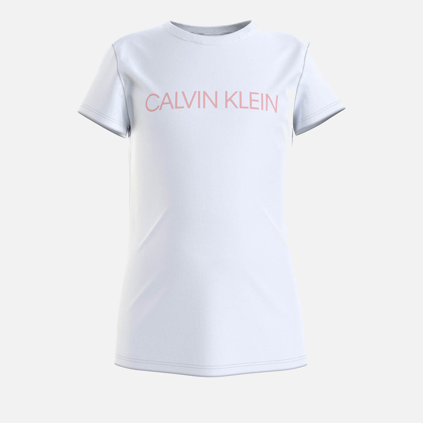 Calvin Klein Jeans Girl's Institutional Slim T-Shirt - White/Sand Rose - 8 Years