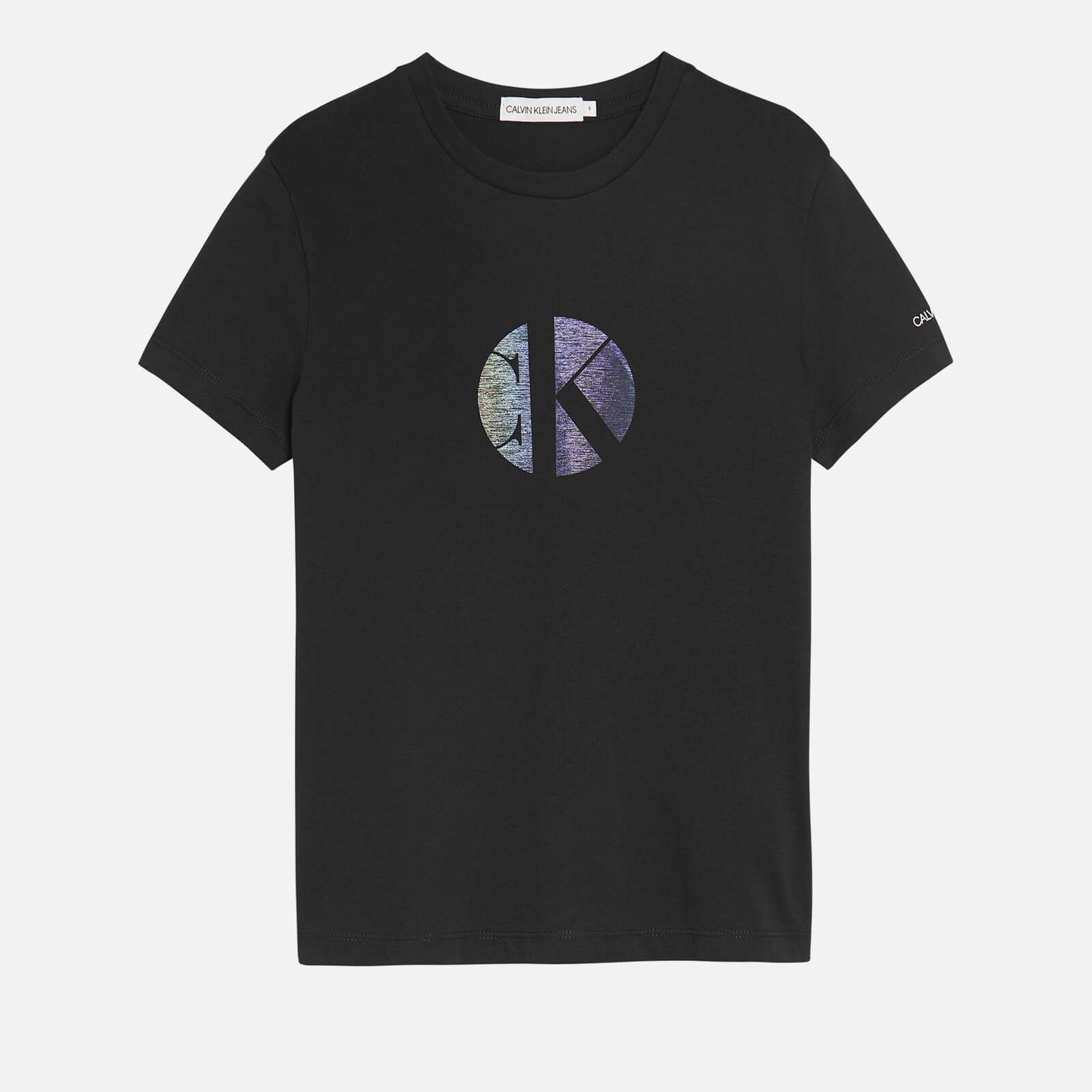 Calvin Klein Jeans Girl's Circle Monogram T-Shirt - Black - 12 Years