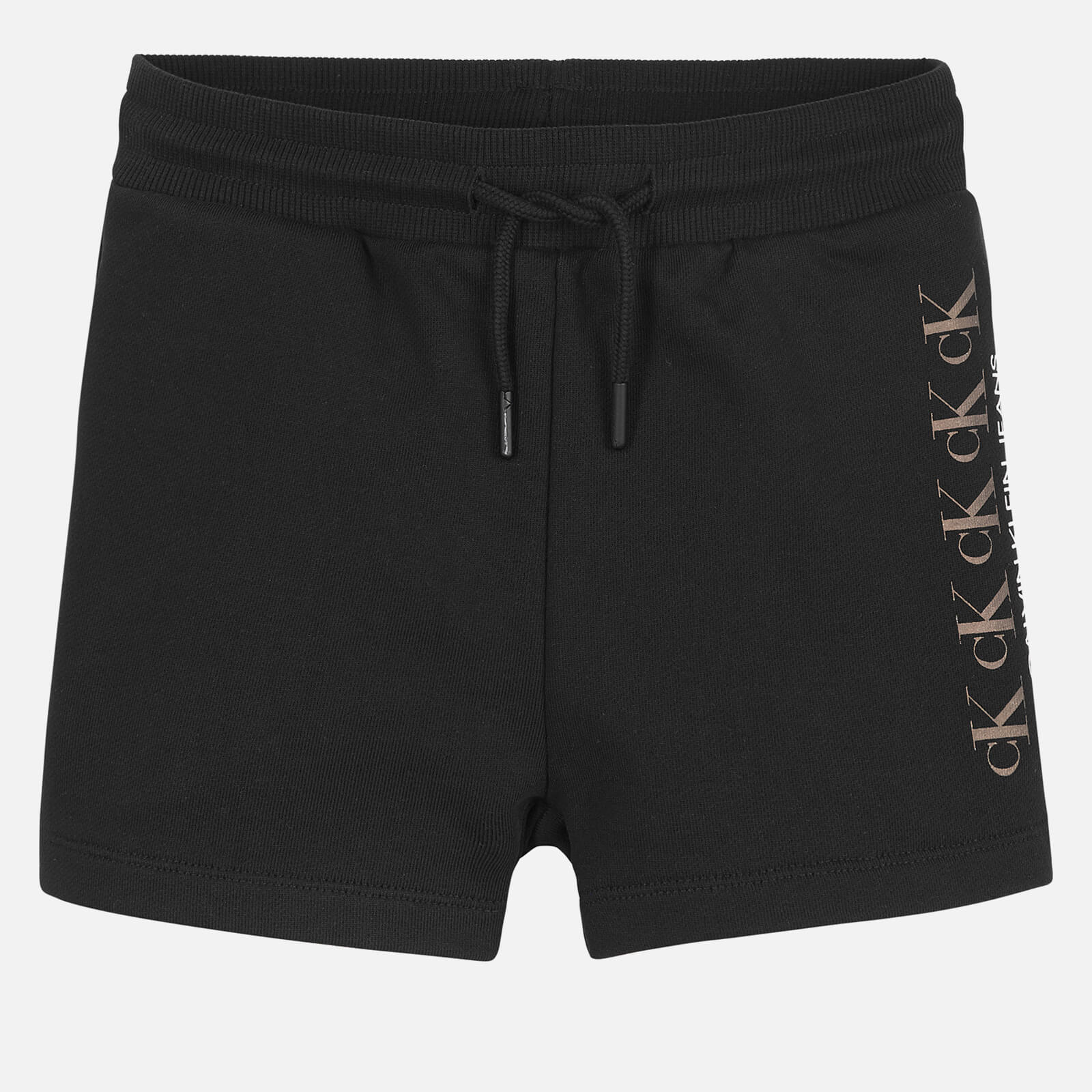 Calvin Klein Jeans Girls' Ck Repeat Foil Knit Shorts - Black - 8 Years