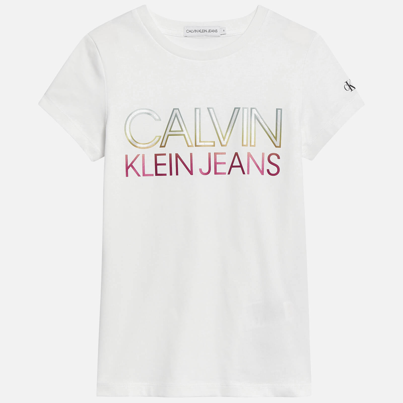 Calvin Klein Jeans Girl's Gradient Logo T-Shirt - Bright White - 6 Years