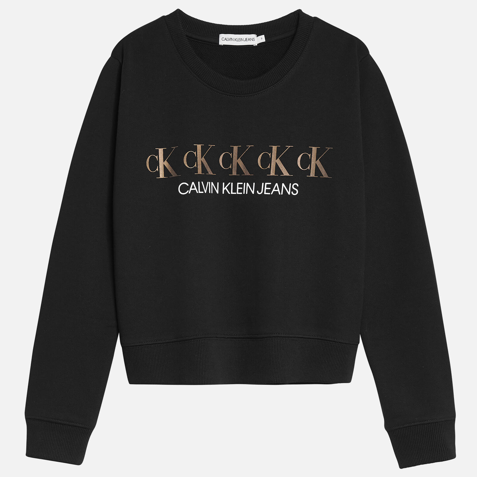Calvin Klein Jeans Girl's Ck Repeat Foil Sweatshirt - Black - 6 Years