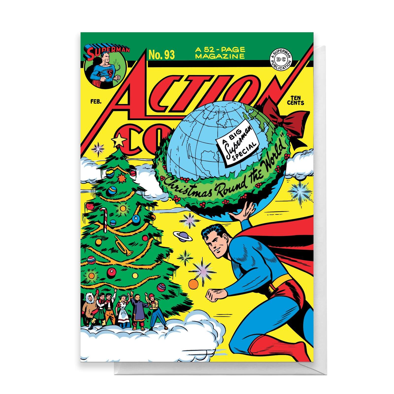 Superman Christmas Tree Greetings Card - Standard Card