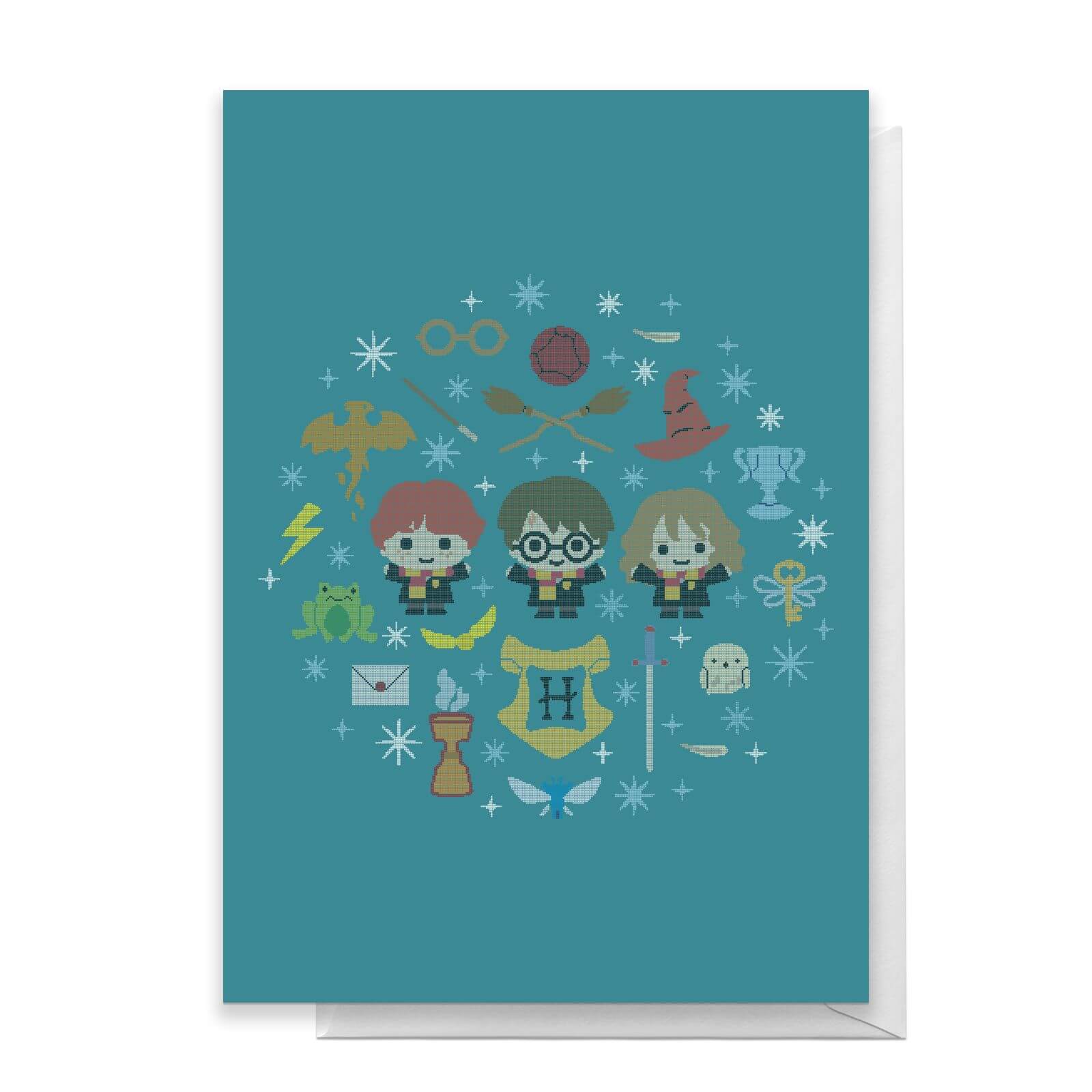 

Harry Potter Trio Wreath Greetings Card - Standard Card