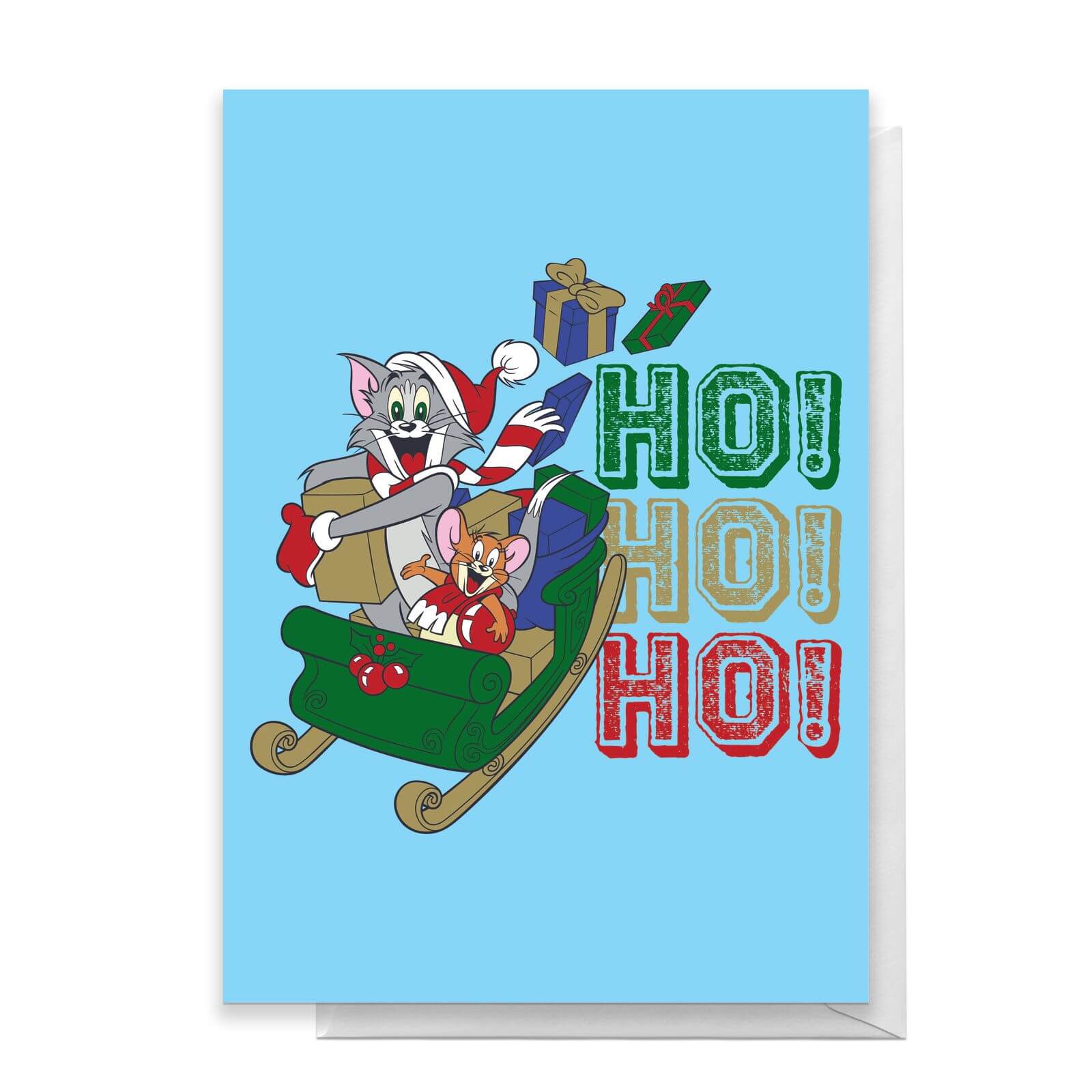 Tom And Jerry Sleigh Ho! Ho! Ho! Greetings Card - Standard Card