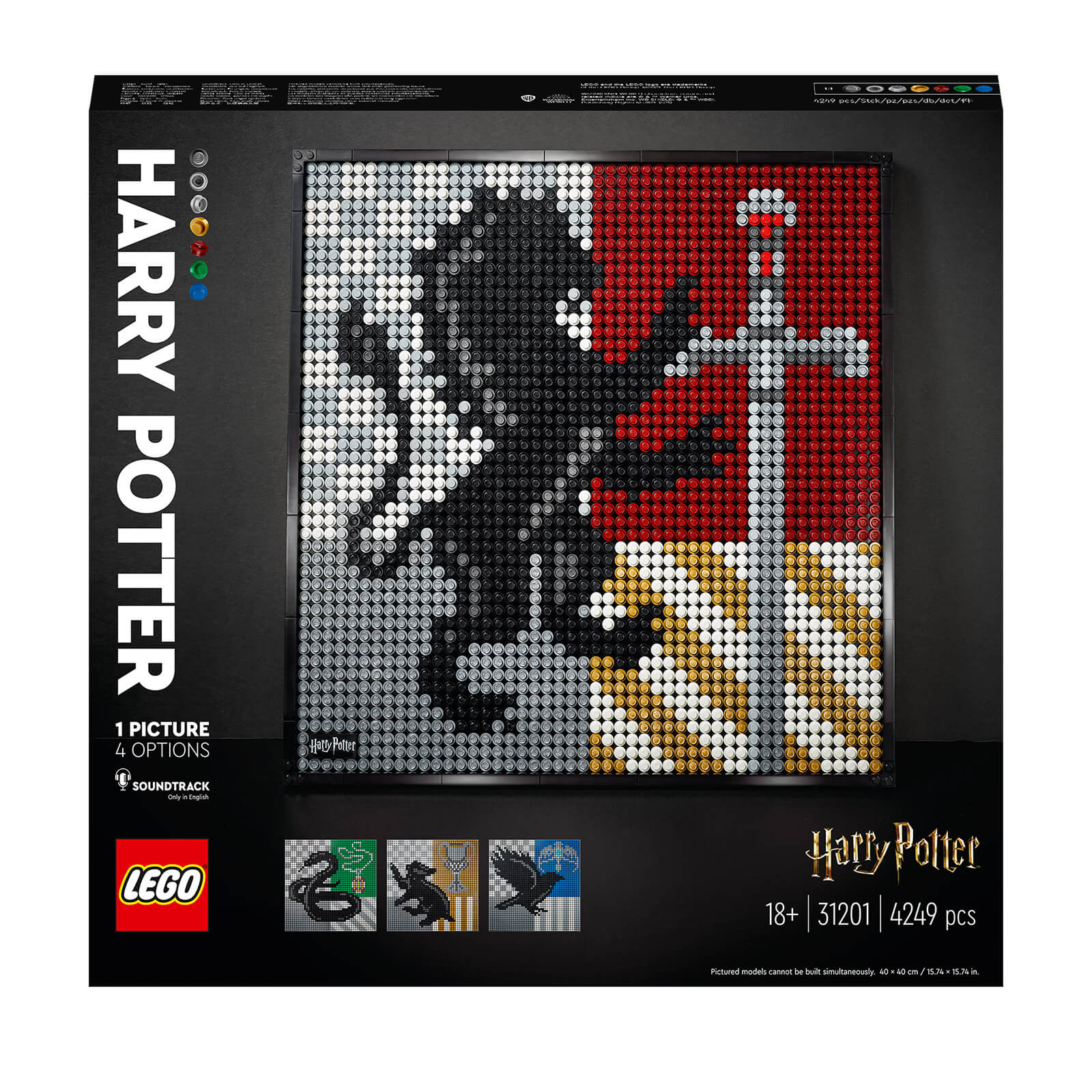 LEGO Art Harry Potter: Juego de lienzos con los emblemas de Hogwarts (31201)