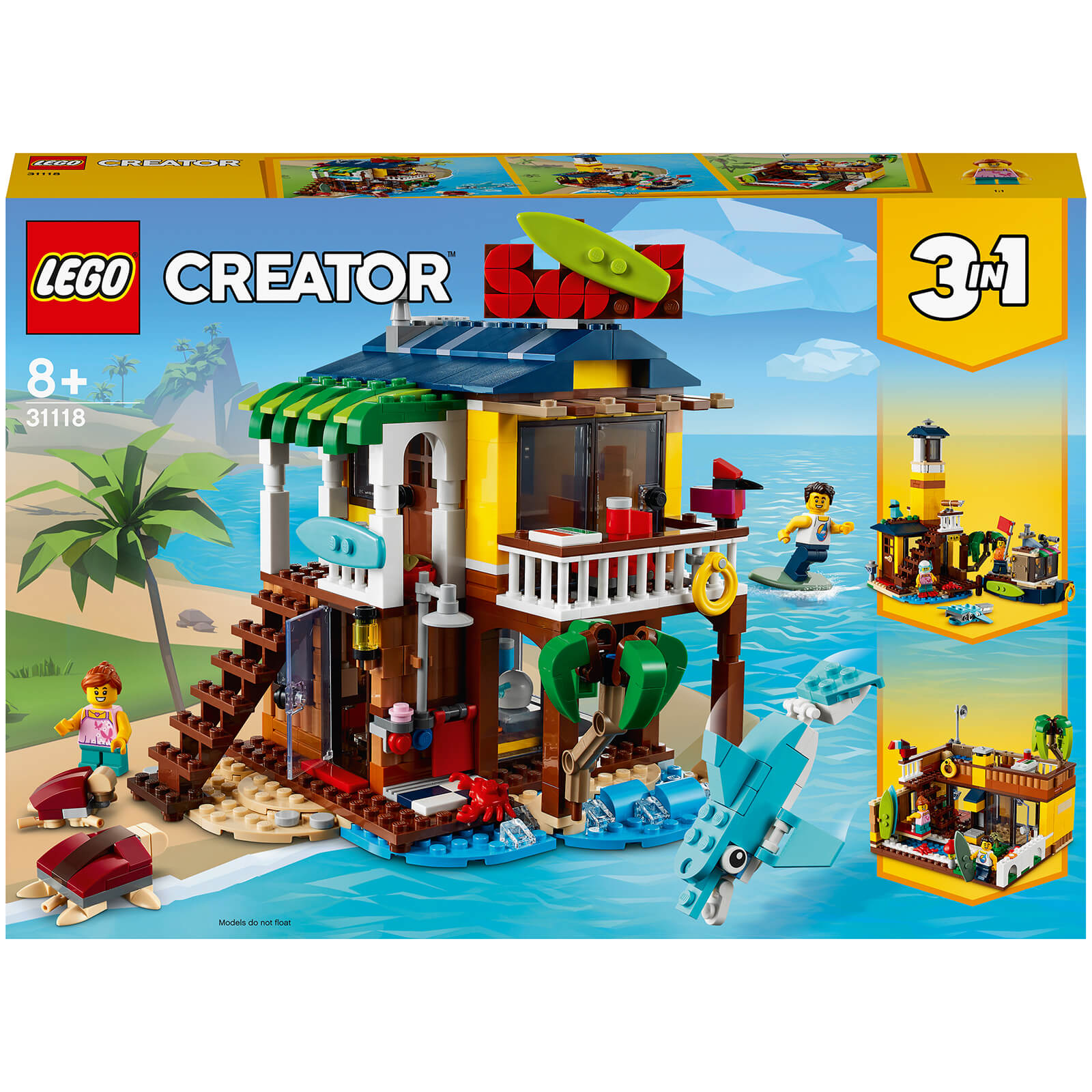 LEGO Creator: 3 in 1 Surfer Beach House Building Set (31118)