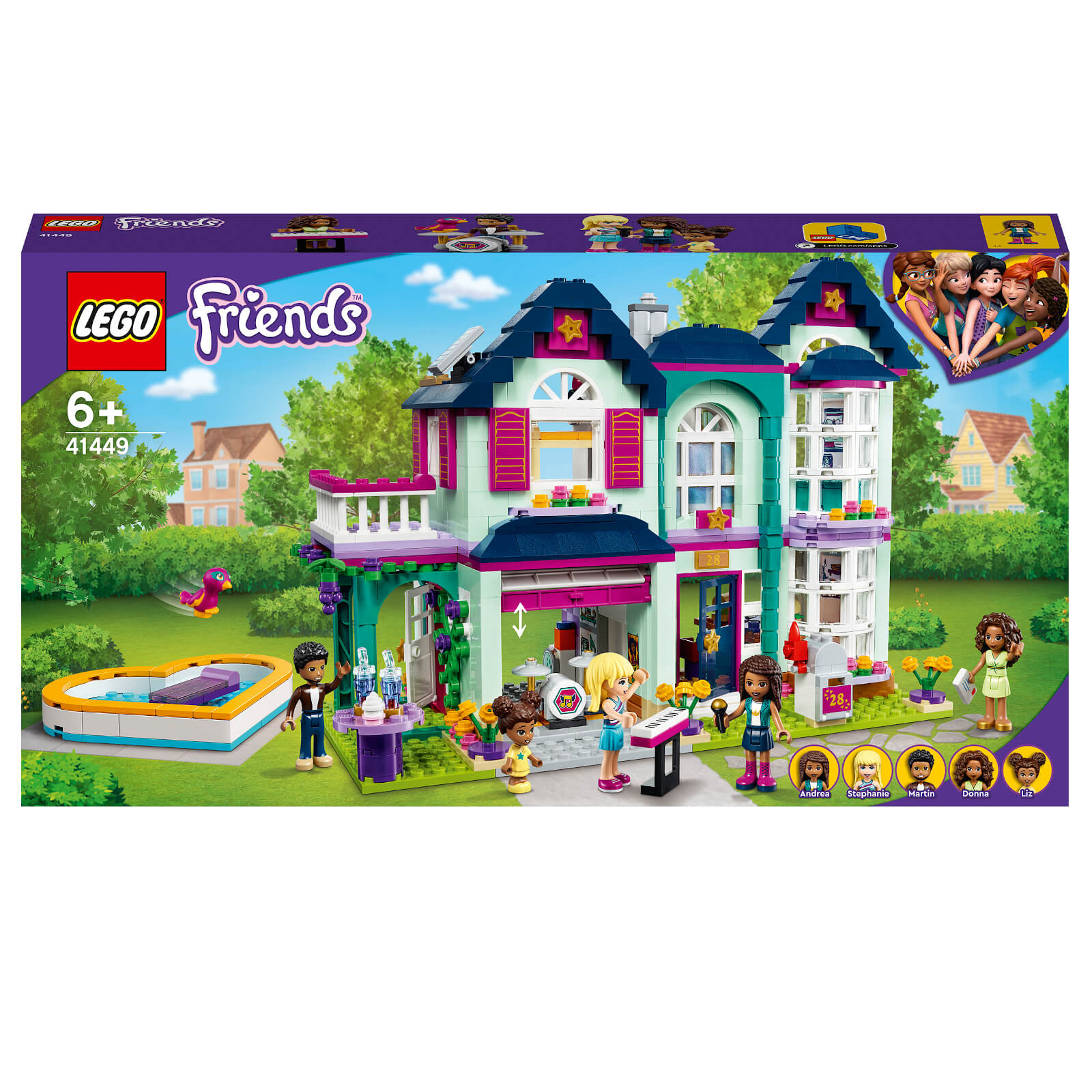 LEGO Friends: Andrea's Family House Dollhouse Playset (41449)