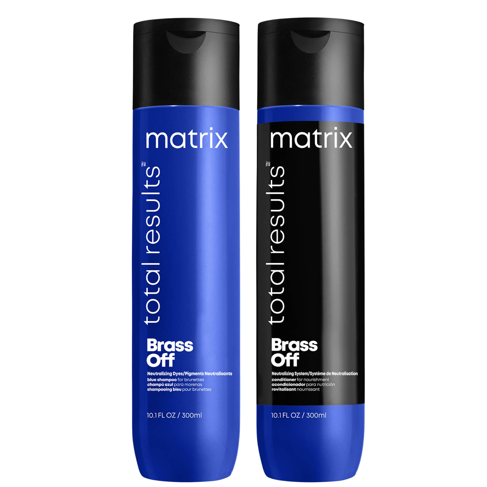 Matrix Brass Off Colour Correcting Blue Anti-Brass Shampoo and Conditioner Duo Set For Lightened Bru