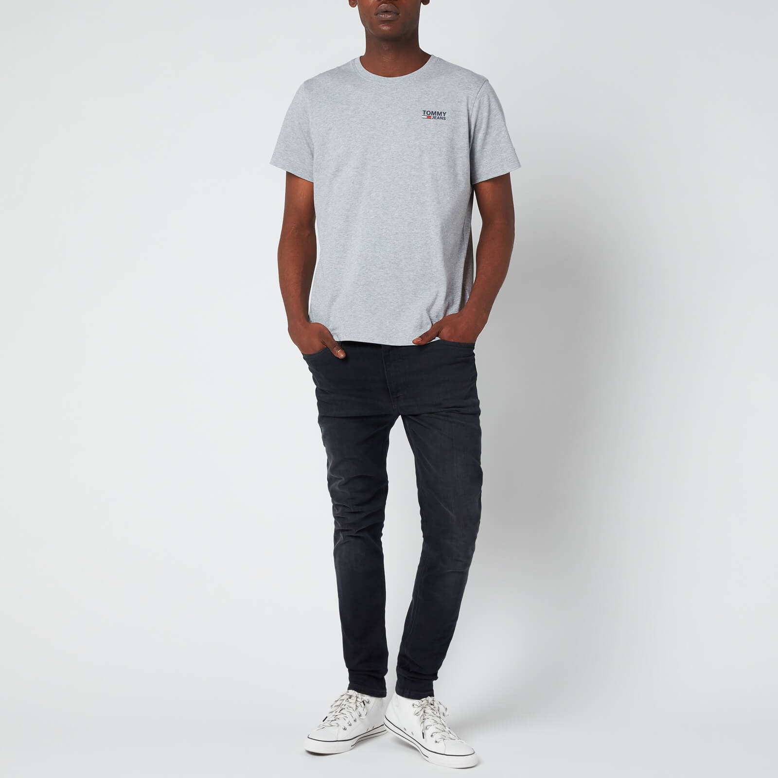 Tommy Jeans Men's Regular Corporate Logo T-Shirt - Light Grey Heather - M