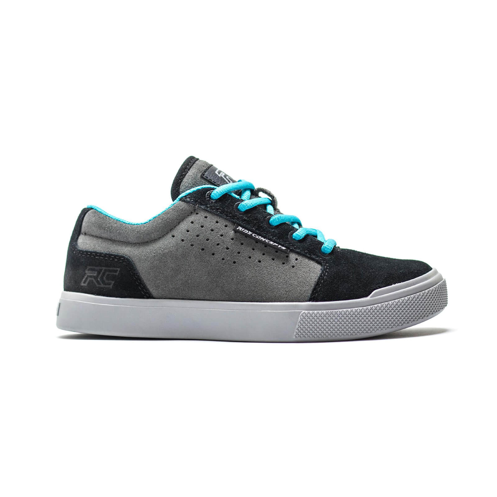 Ride Concepts Youth Vice Flat MTB Shoes - UK 2/EU 35/US 3 - Charcoal/Black
