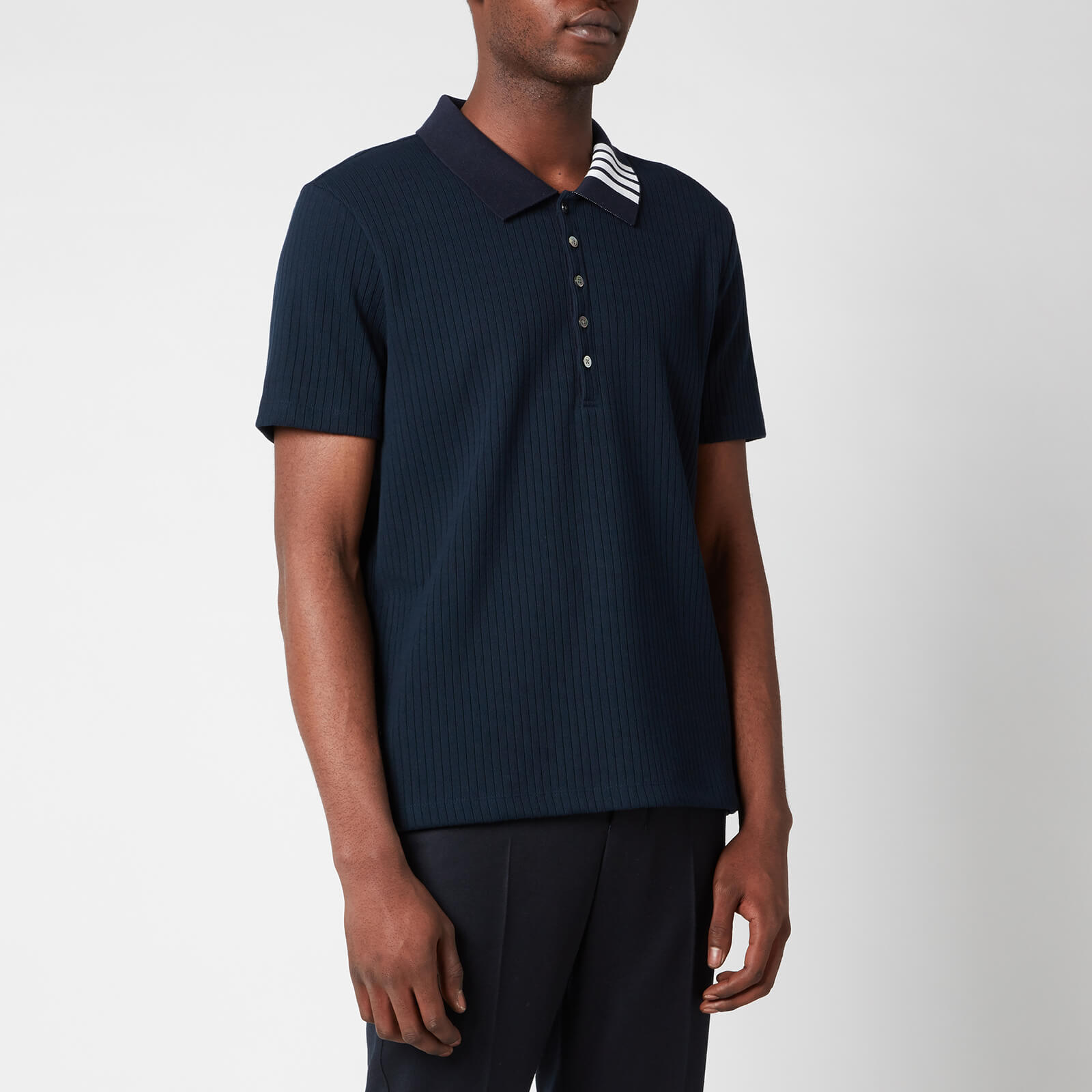 Thom Browne Men's Four-Bar Collar Polo Shirt - Navy - 1/S