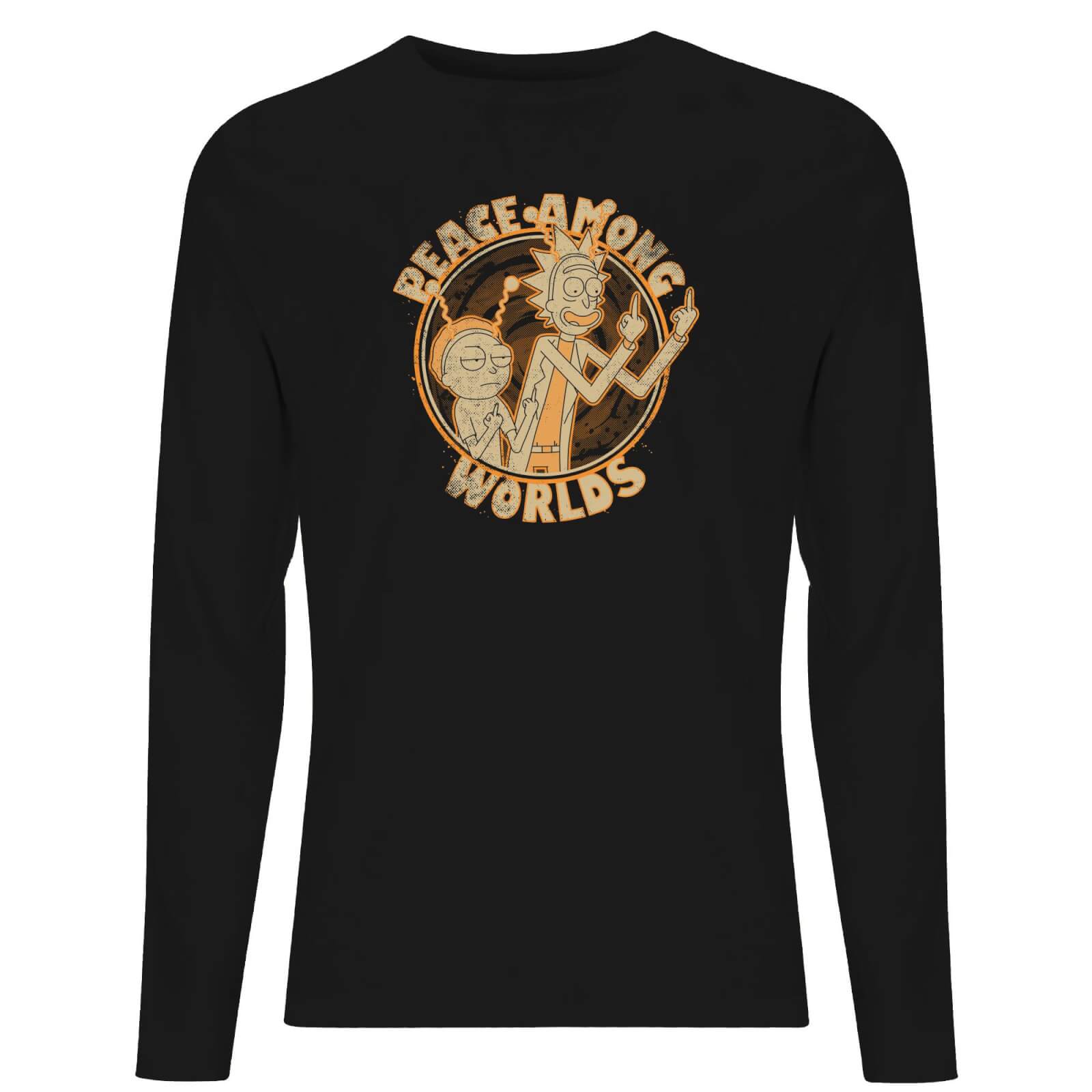 Rick and Morty Peace Among Worlds Unisex Long Sleeve T-Shirt - Black - XS - Black
