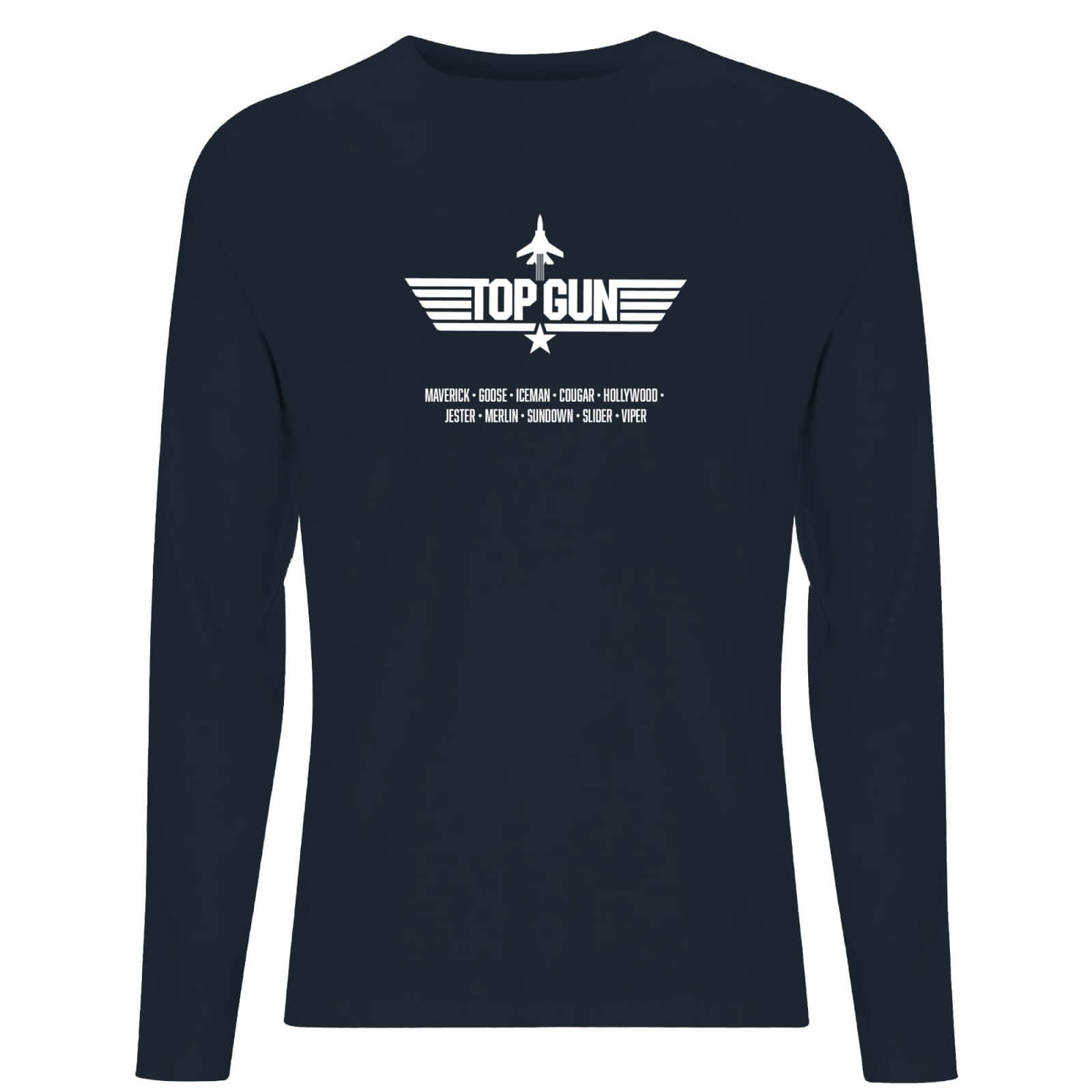 Top Gun Codenames Unisex Long Sleeve T-Shirt - Navy - L - Blu Navy