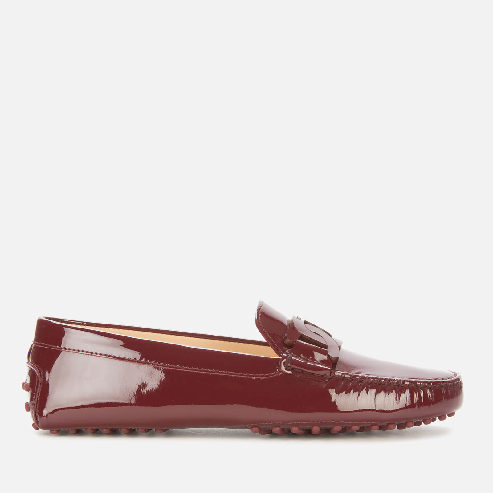 Tod's Women's Gommino Patent Leather Driving Shoes - Burgundy - UK 4