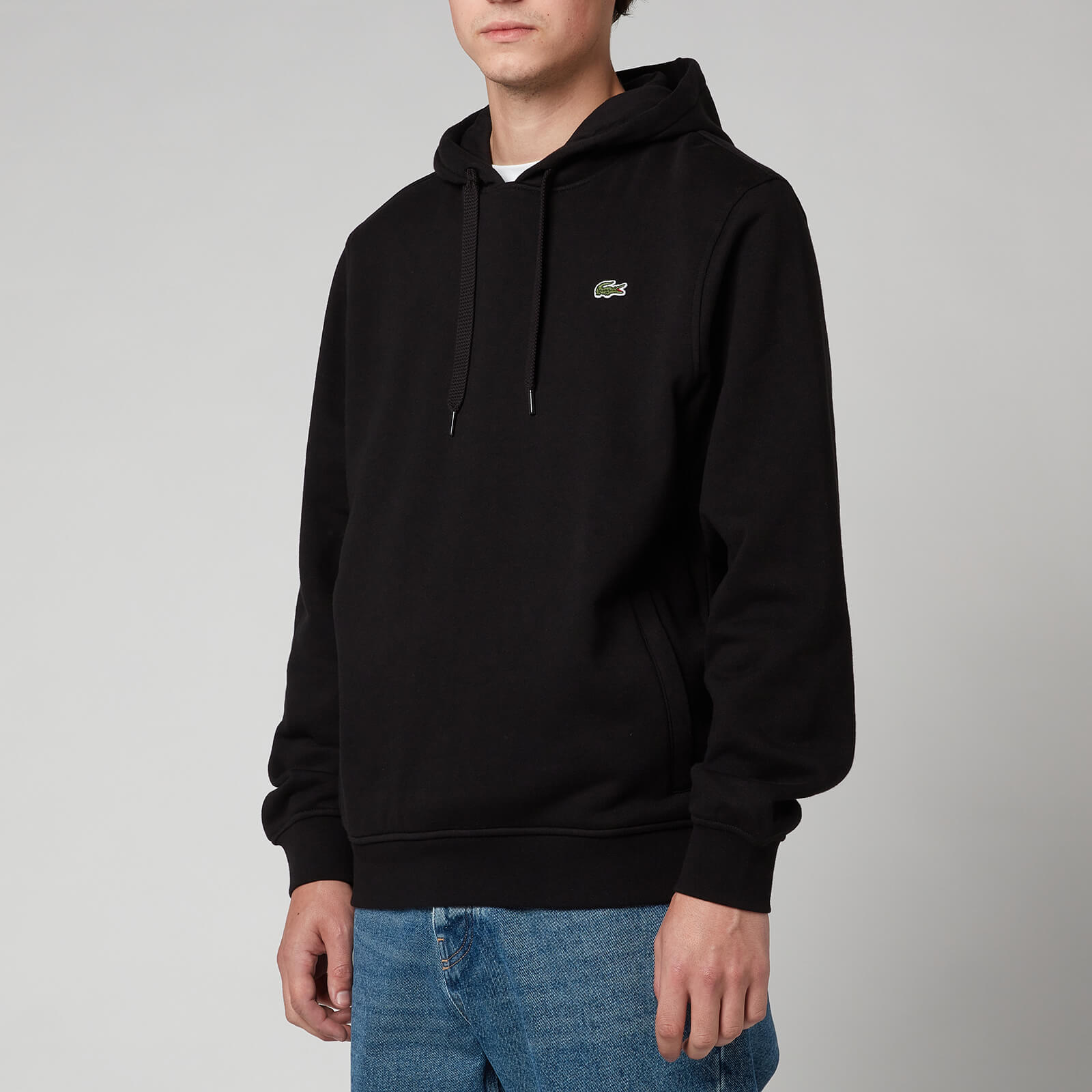 lacoste men's pullover hoodie - black - 5/l