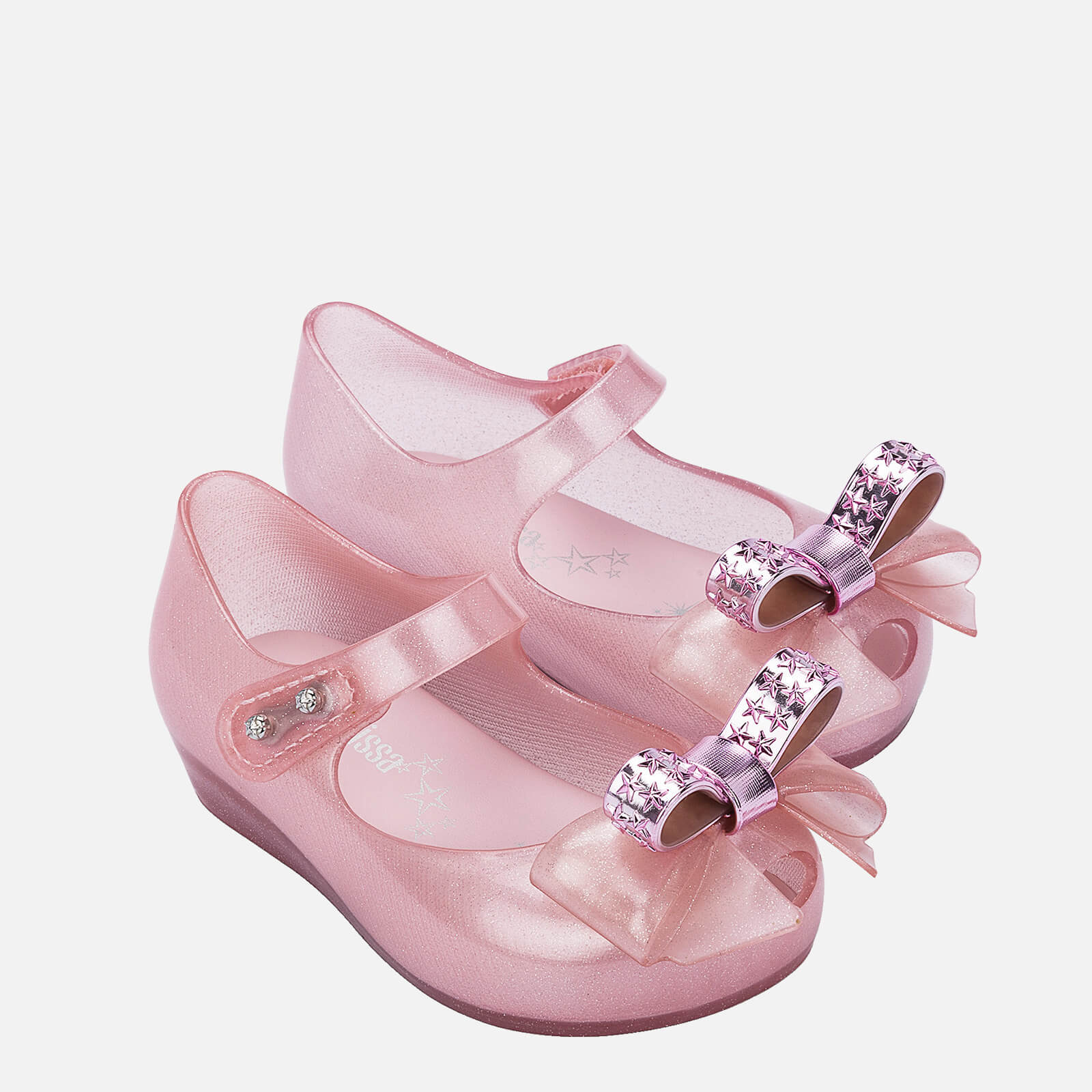Mini Melissa Toddlers' Mini Ultragirl Stars Ballet Flats - Pink Dust Bow - UK 4 Toddler
