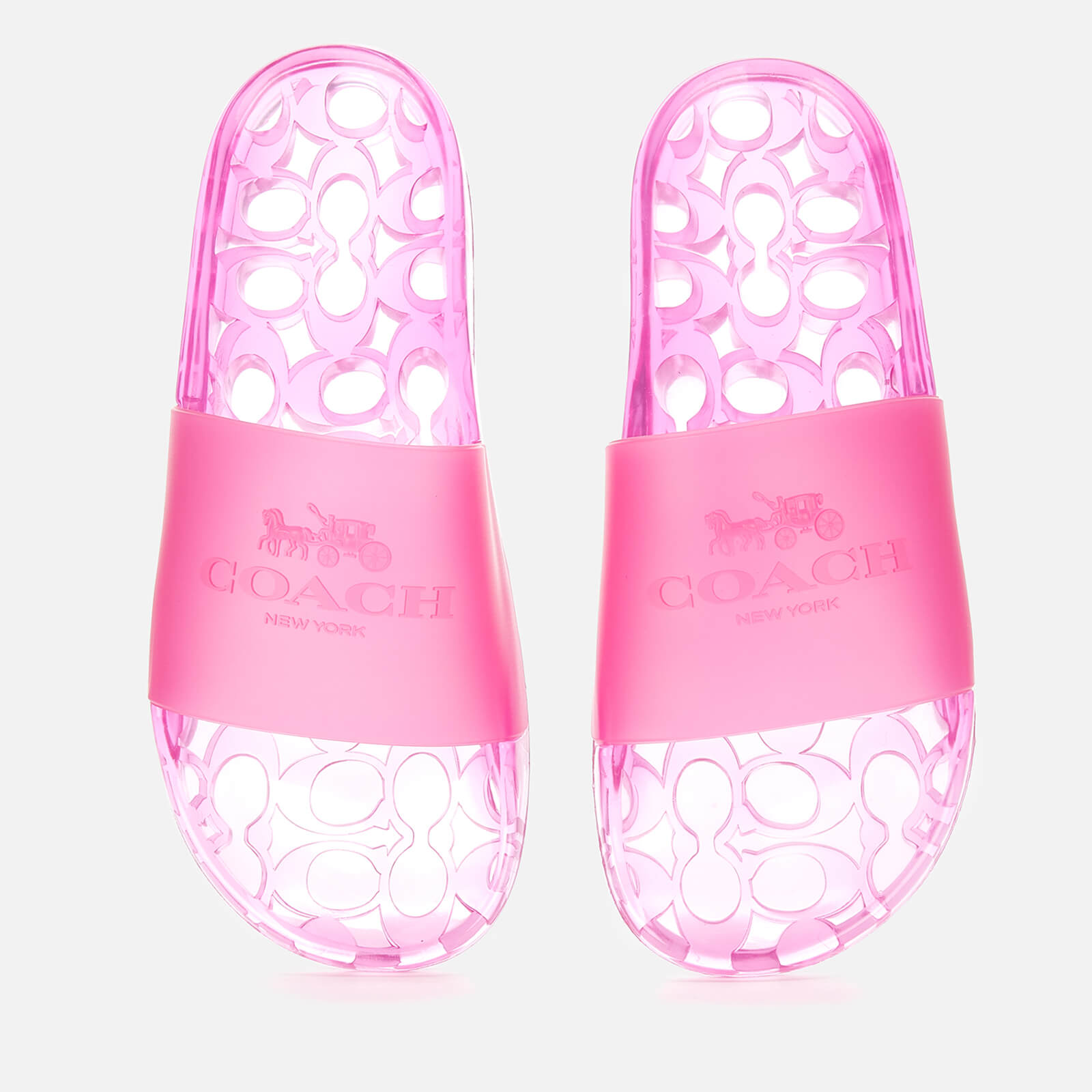 Coach Women's Ulyssa Rubber Slide Sandals - Bold Pink - Uk 3