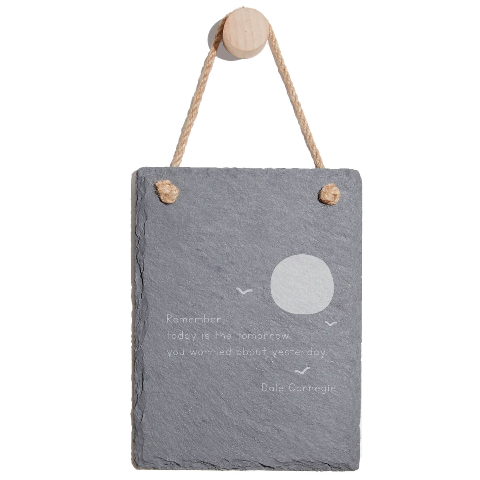 Remember Today Is The Tomorrow You Worried About Yesterday Engraved Slate Memo Board - Portrait