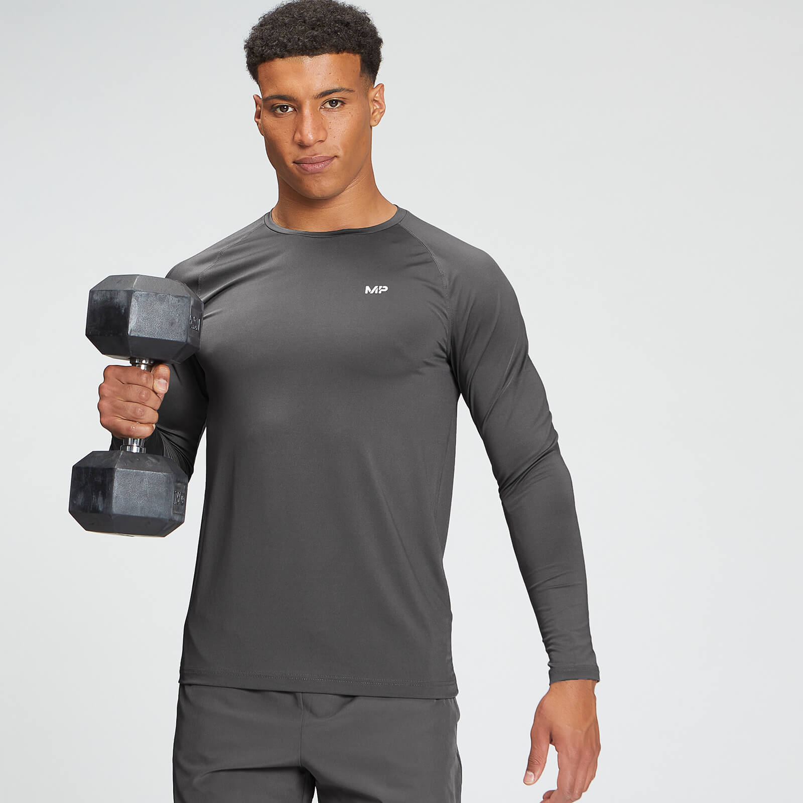 

MP Men's Tempo Graphic Long Sleeve Top - Carbon - XS