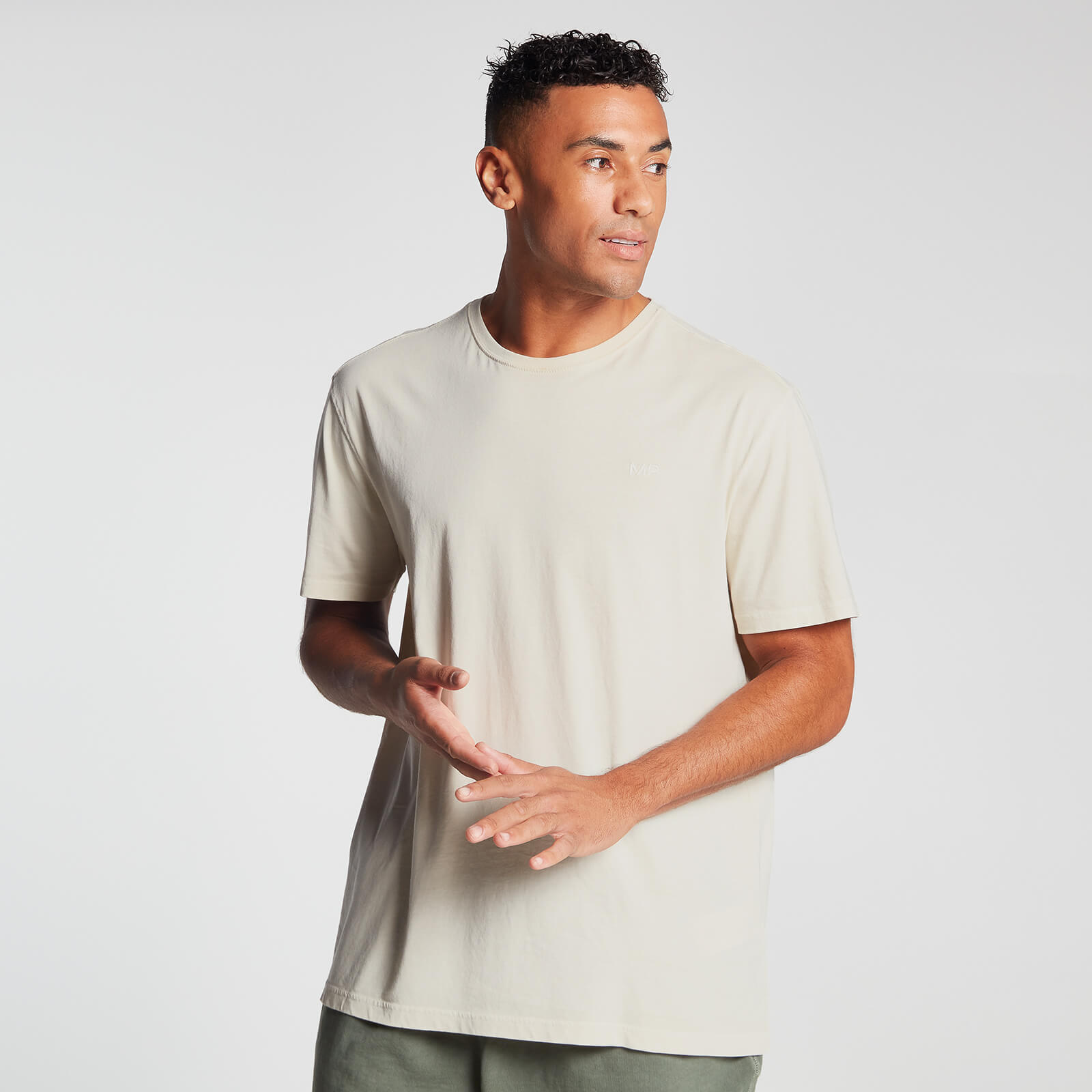

MP Men's Training Short Sleeve Oversized T-Shirt - Ecru - XXS