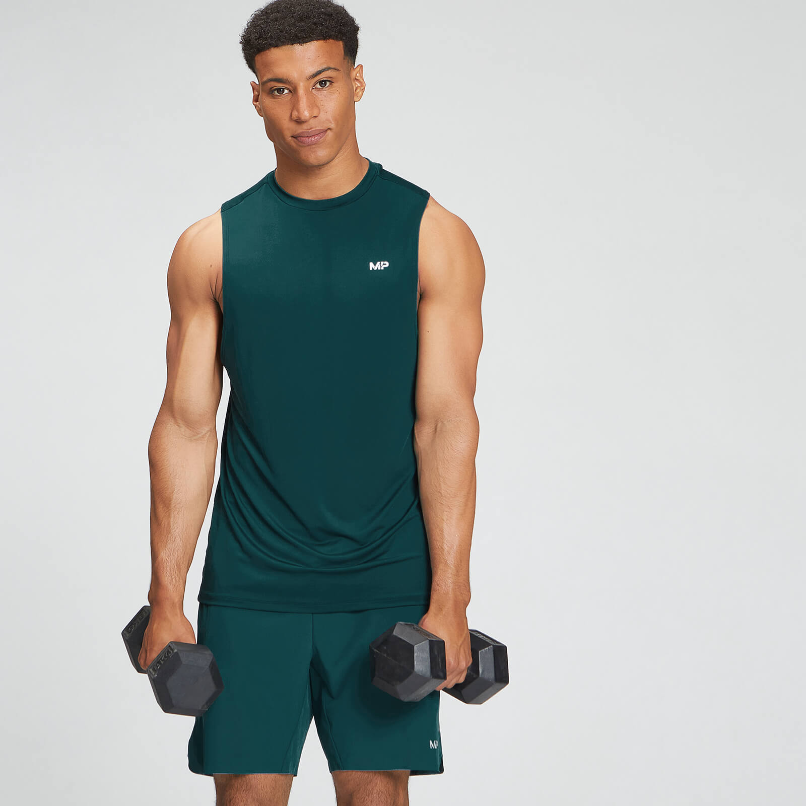 Camiseta sin mangas de entrenamiento Essentials para hombre de MP - Verde azulado intenso - M