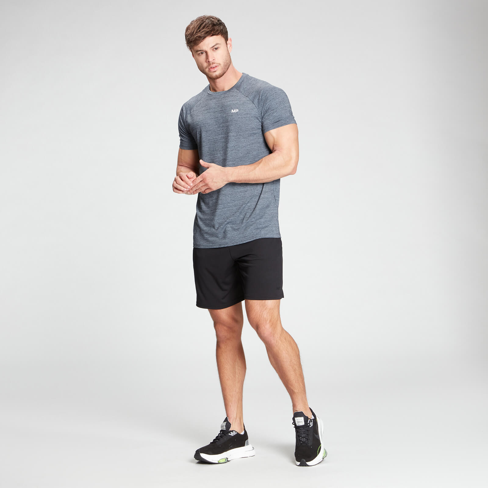 5056379651348 - Performance Kurzarm-T-Shirt für Herren - Dunkelblau meliert - S 5056379651348 - Performance Kurzarm-T-Shirt für Herren - Dunkelblau meliert - S