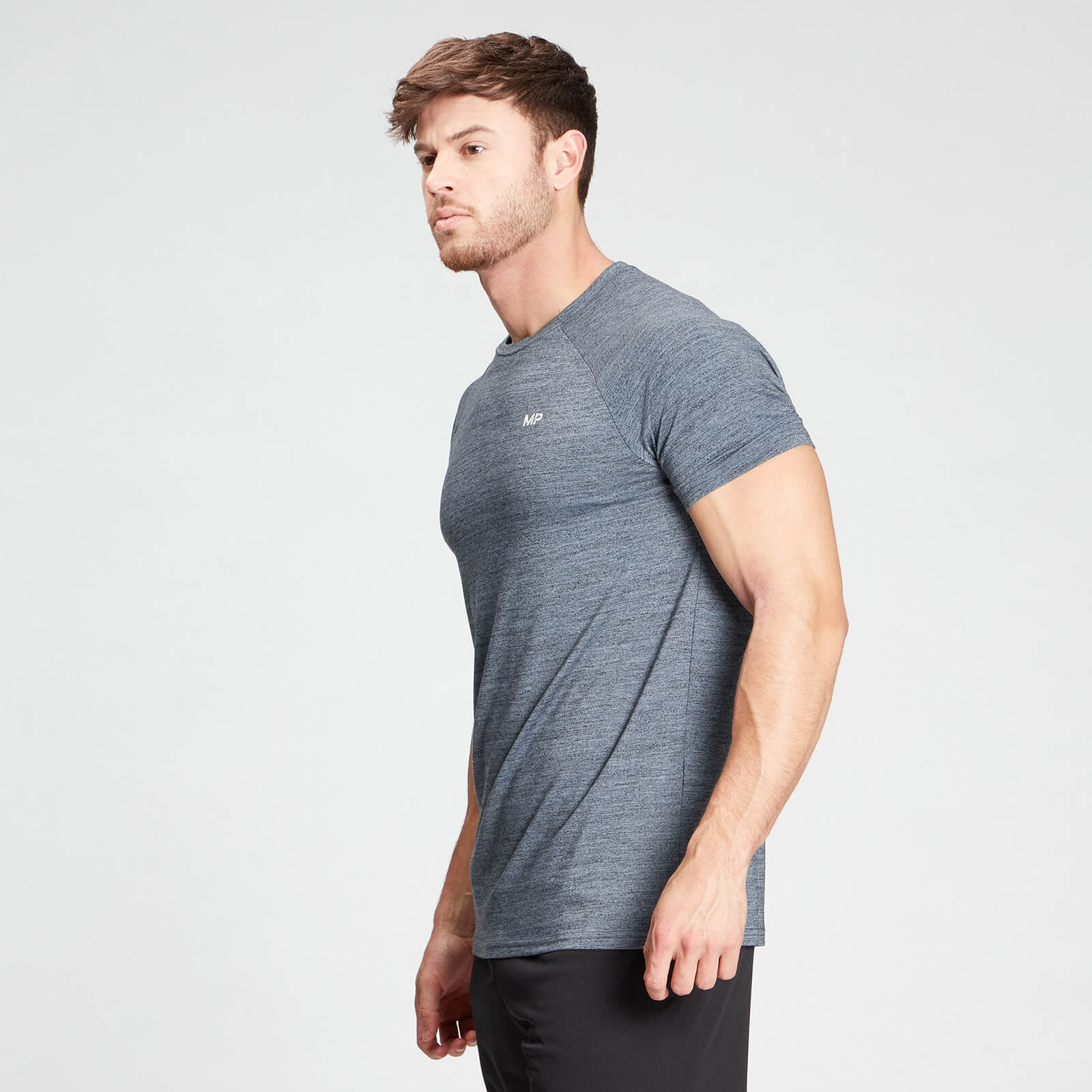 5056379651348 - Performance Kurzarm-T-Shirt für Herren - Dunkelblau meliert - S 5056379651348 - Performance Kurzarm-T-Shirt für Herren - Dunkelblau meliert - S