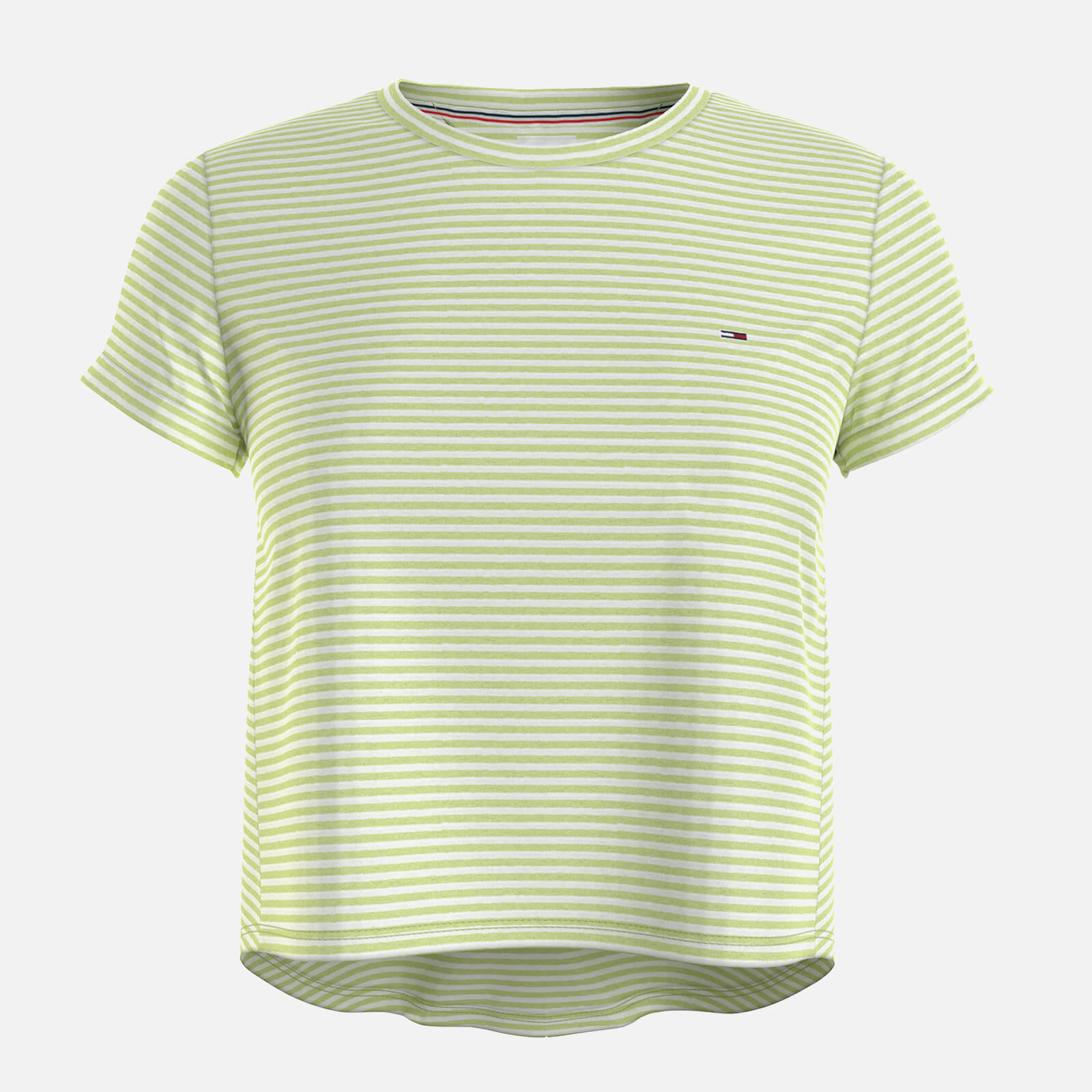 Tommy Jeans Women's TJW Relaxed Stripe T-Shirt - Faded Lime/Multi - XS