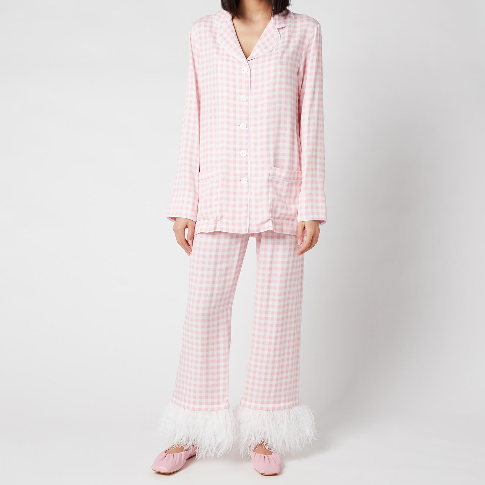 Sleeper Women's Party Pyjama Set with Feathers - Pink - XS