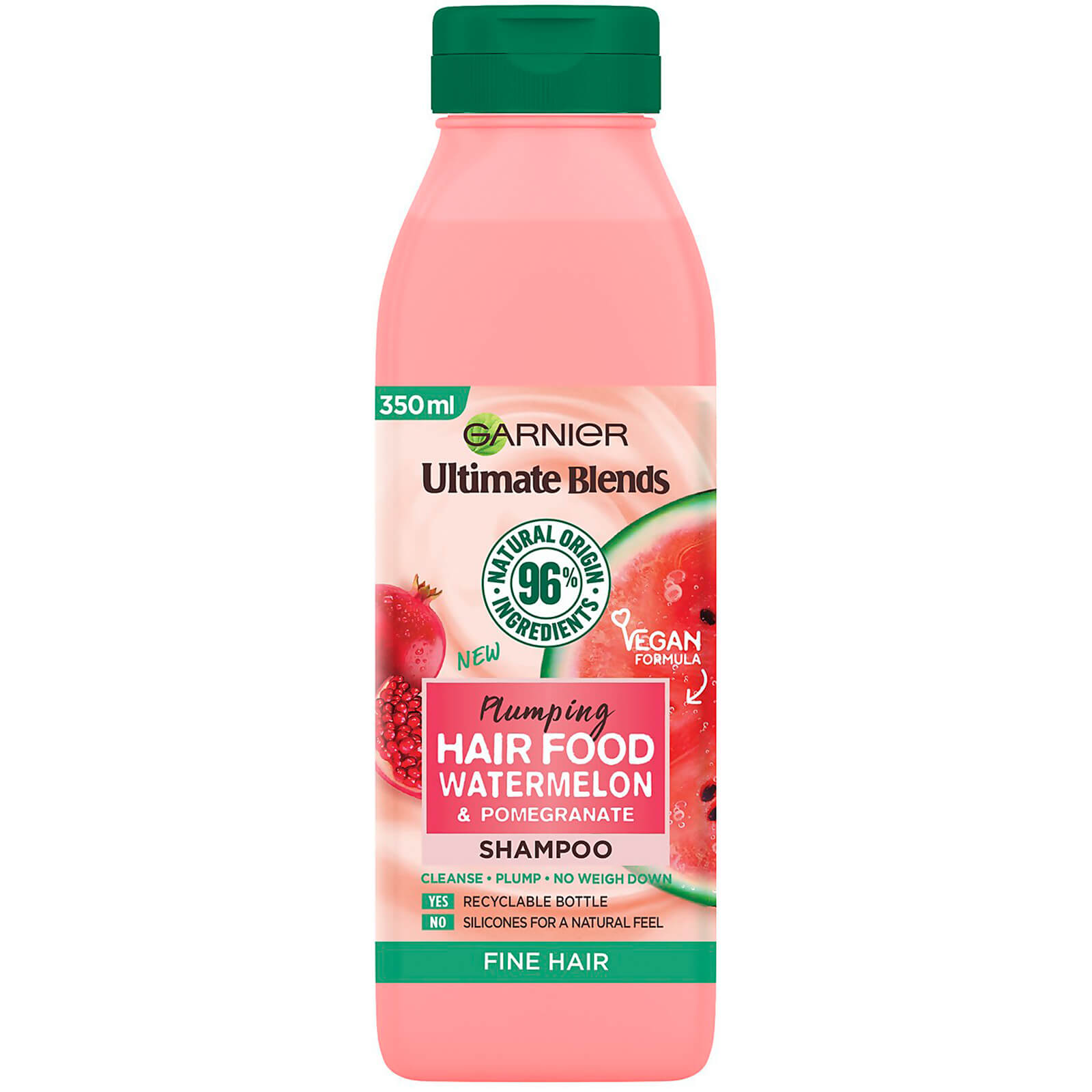 Image of Garnier Ultimate Blends Plumping Hair Food Watermelon Shampoo 350ml