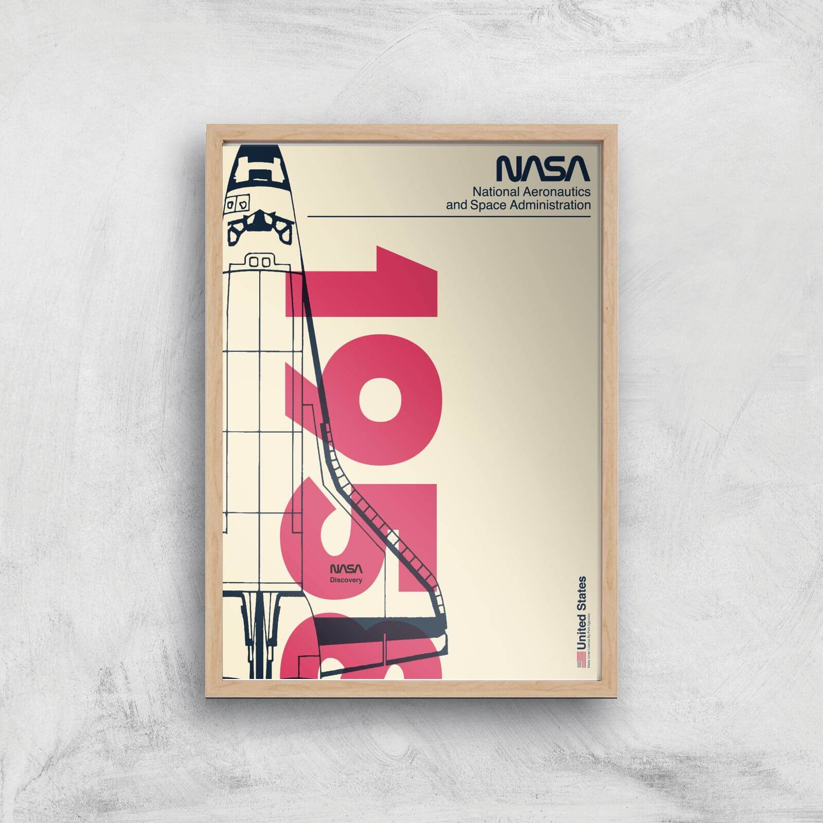 NASA Year One Giclee Art Print - A3 - Wooden Frame