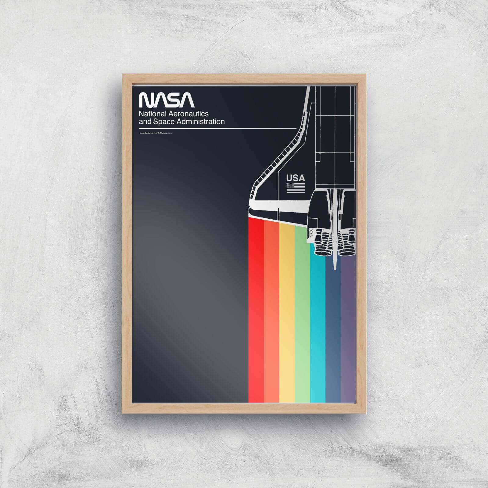 NASA Leading The Way Giclee Art Print - A4 - Wooden Frame