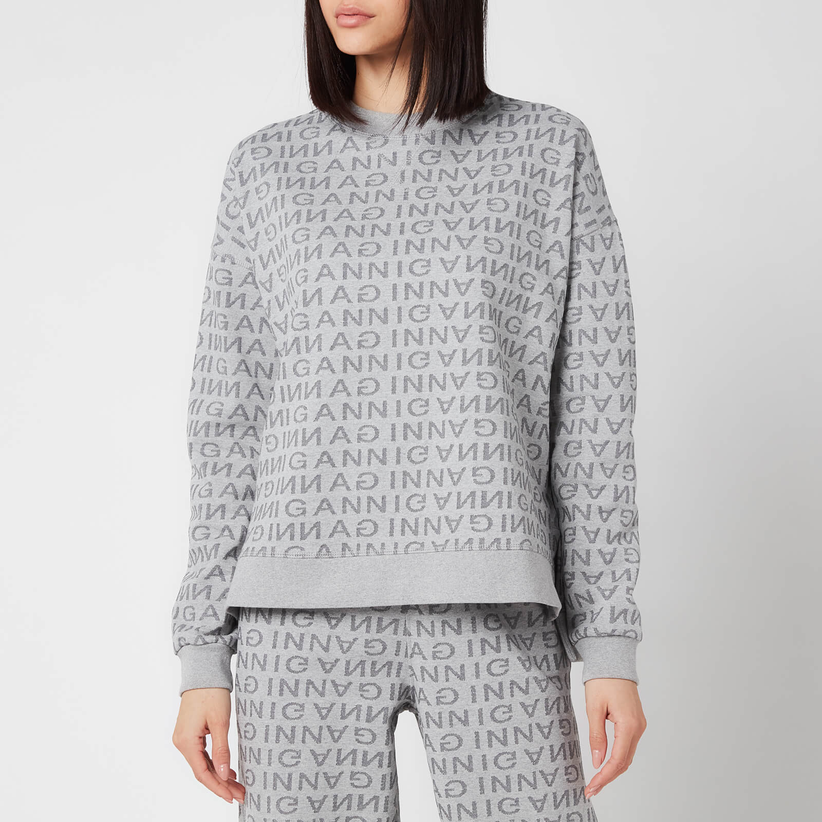 Ganni Women's Jacquard Isoli Sweatshirt - Grey - XXS/XS