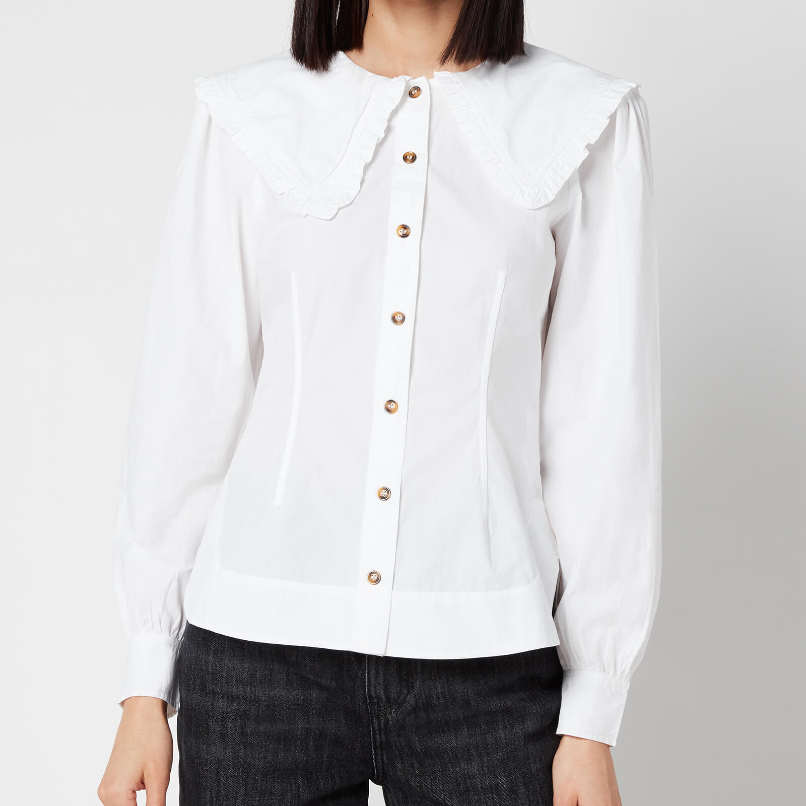 Ganni Women's Cotton Poplin Shirt - Bright White - EU 40/ UK 12