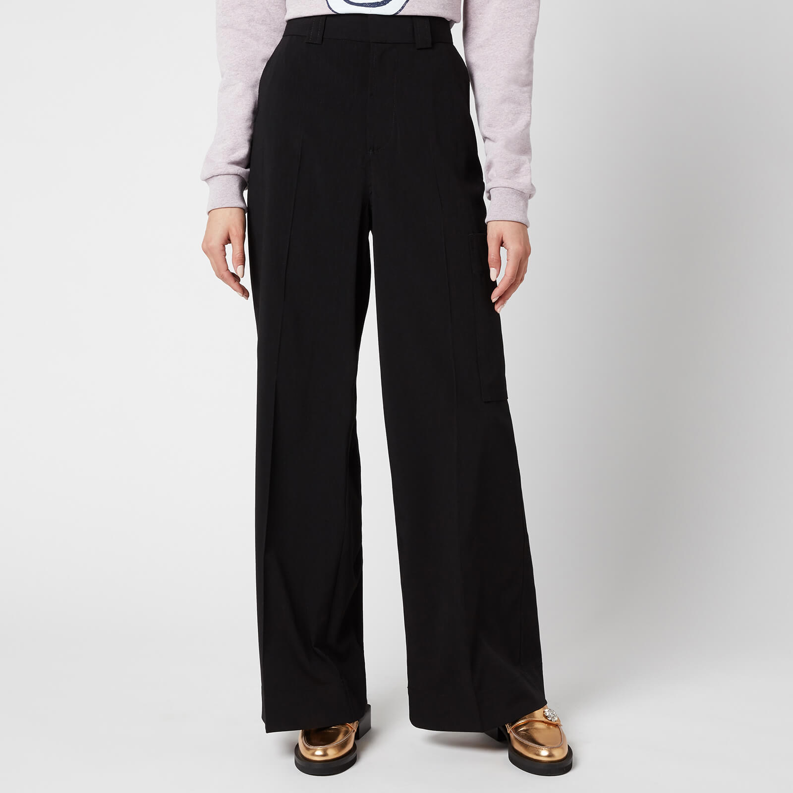 Ganni Women's Melange Suiting Trousers - Black - EU 34/UK 6