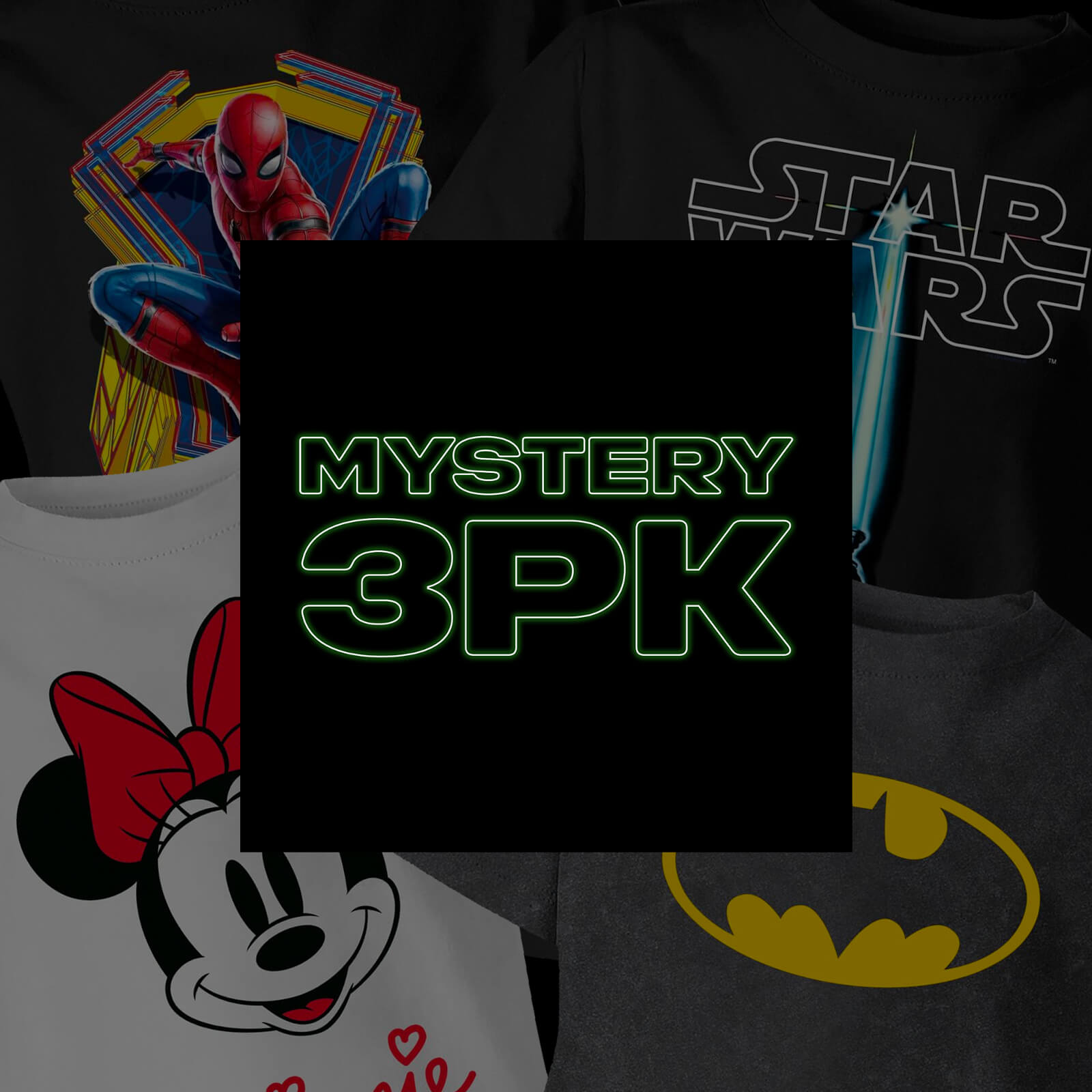 Girls' Mystery 3 Pack T-Shirts - Multi - 5-6 Years