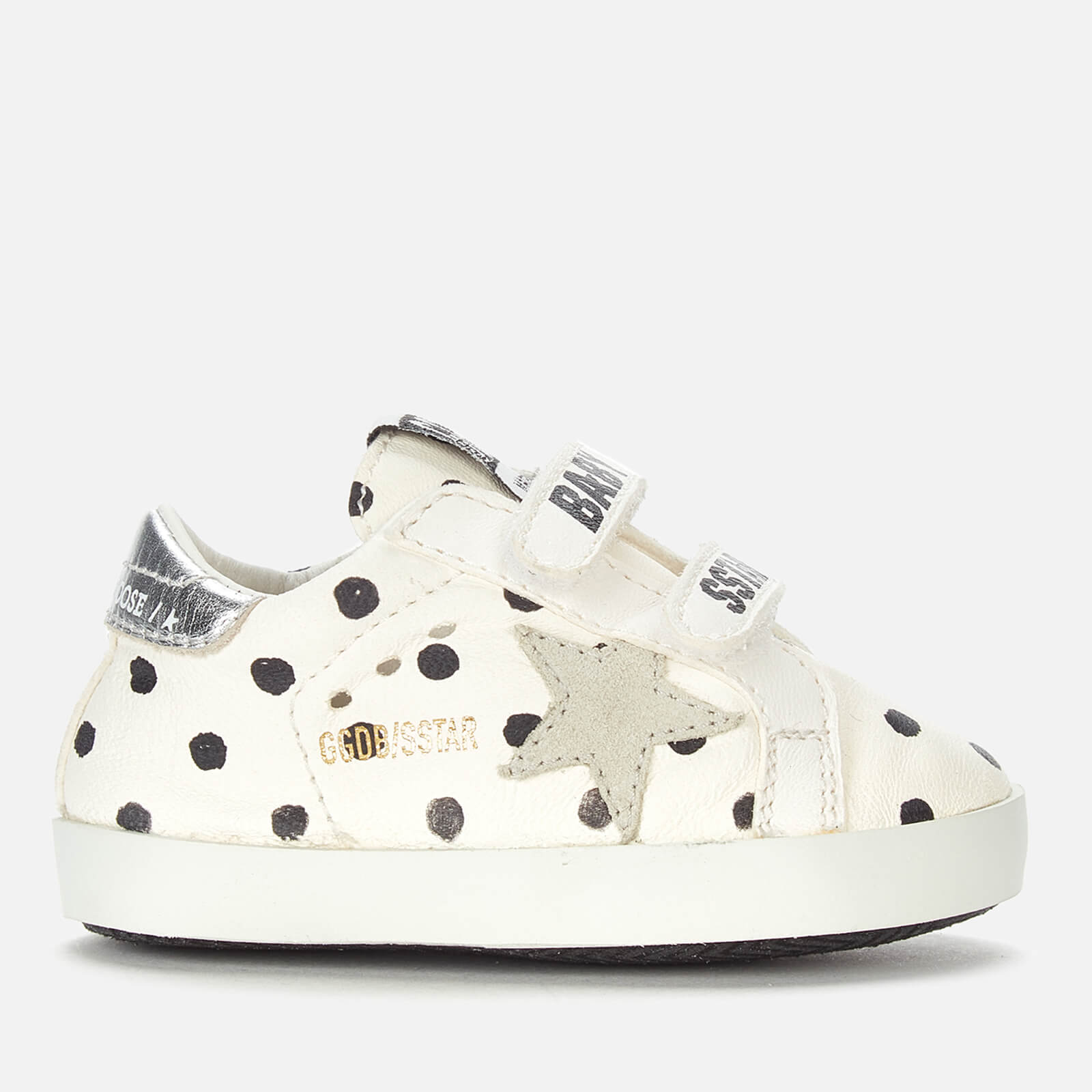 Golden Goose Deluxe Brand Babies' School Pois Print Trainers - White/Black Pois/Ice/Silver - UK 2 Infant