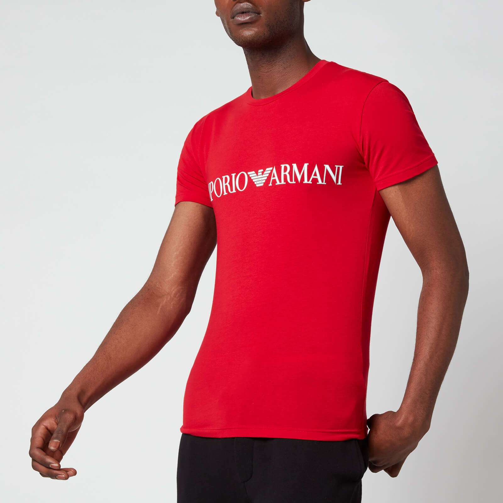 Emporio Armani Men's Megalogo Crew Neck T-Shirt - Red - S