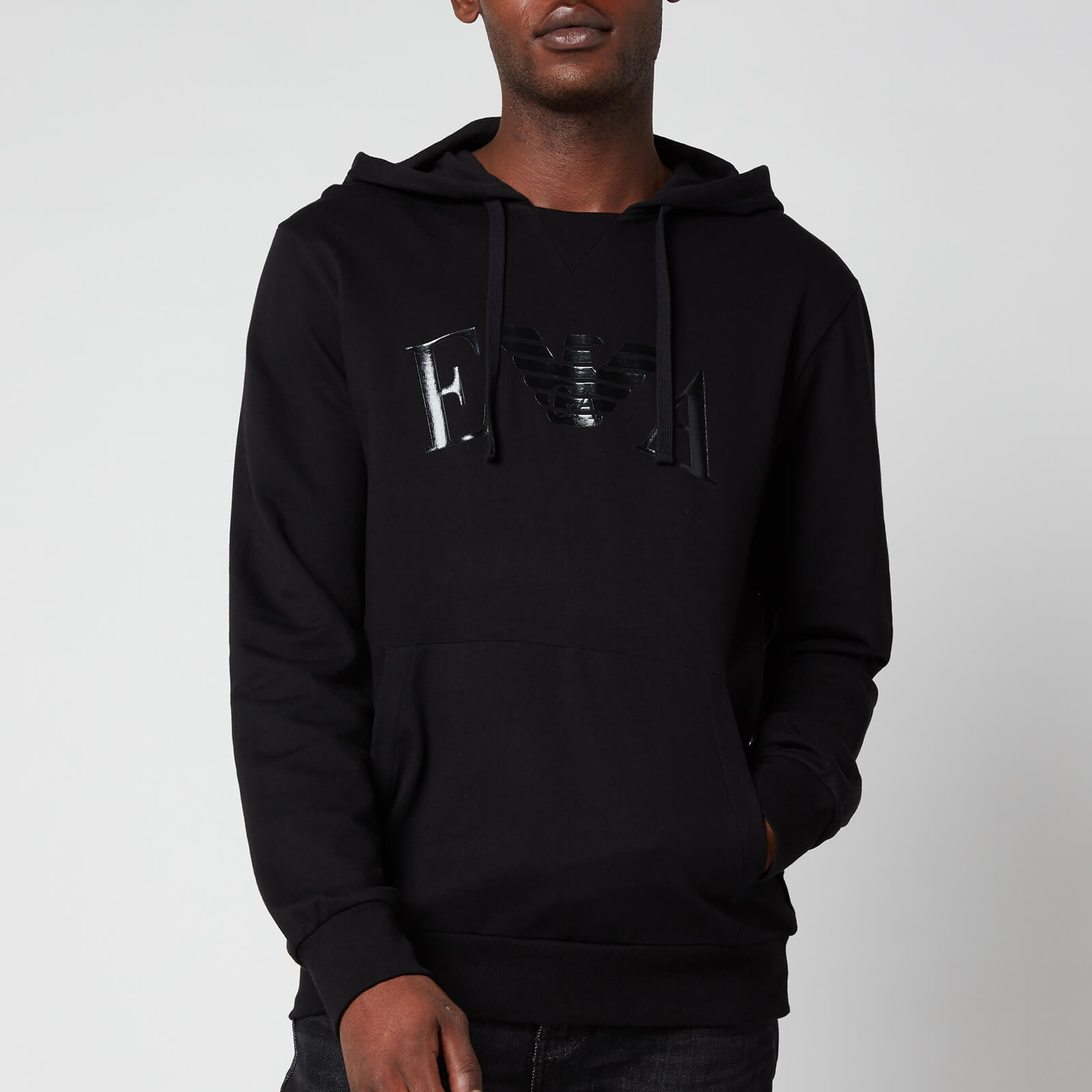 Emporio Armani Men's Iconic Terry Hooded Sweatshirt - Black - S
