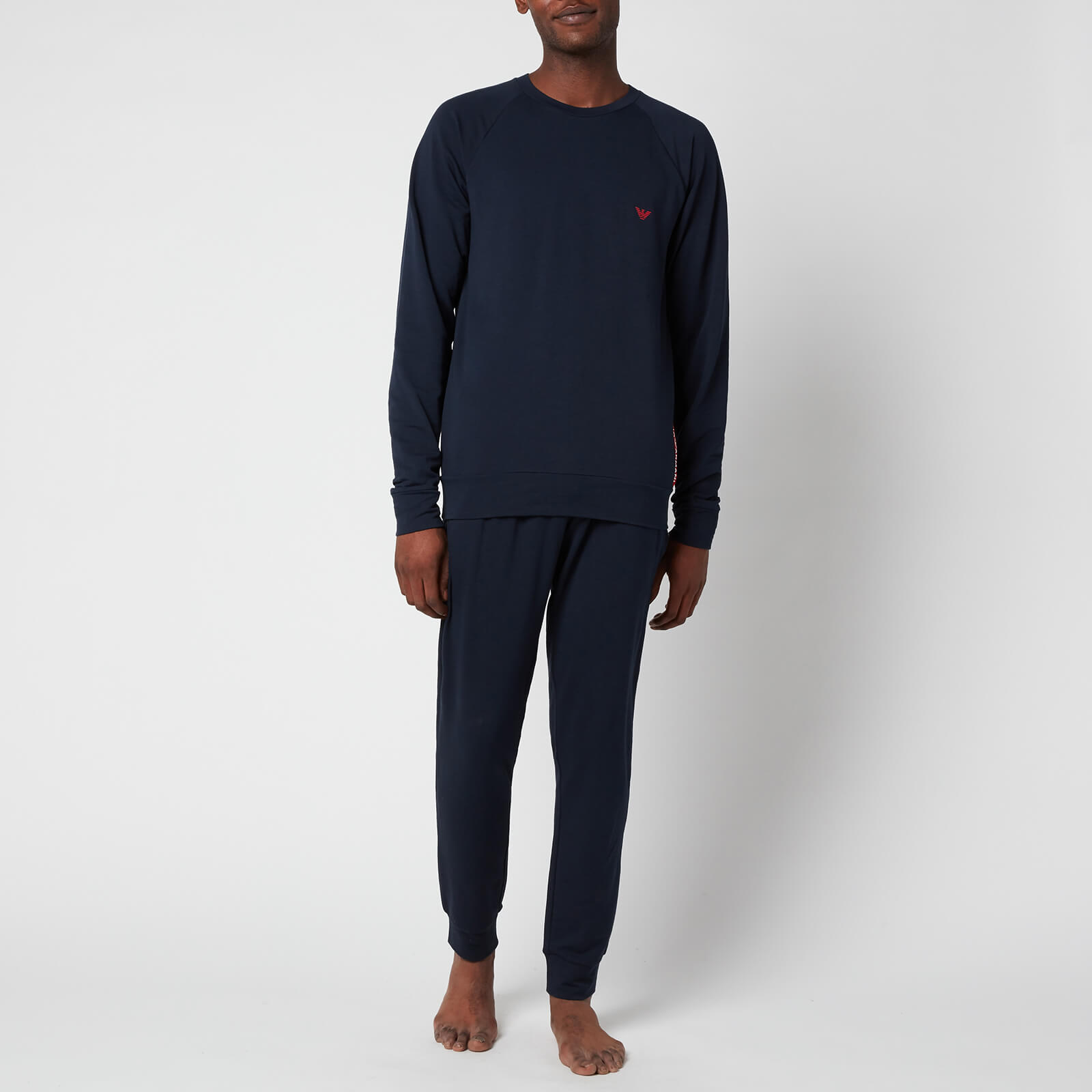 Emporio Armani Men's Stretch Terry Sweatshirt and Trousers Set - Blue - S