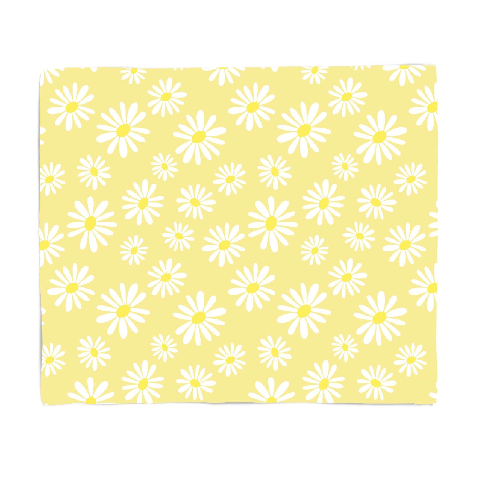 60s Yellow Daisy Fleece Blanket