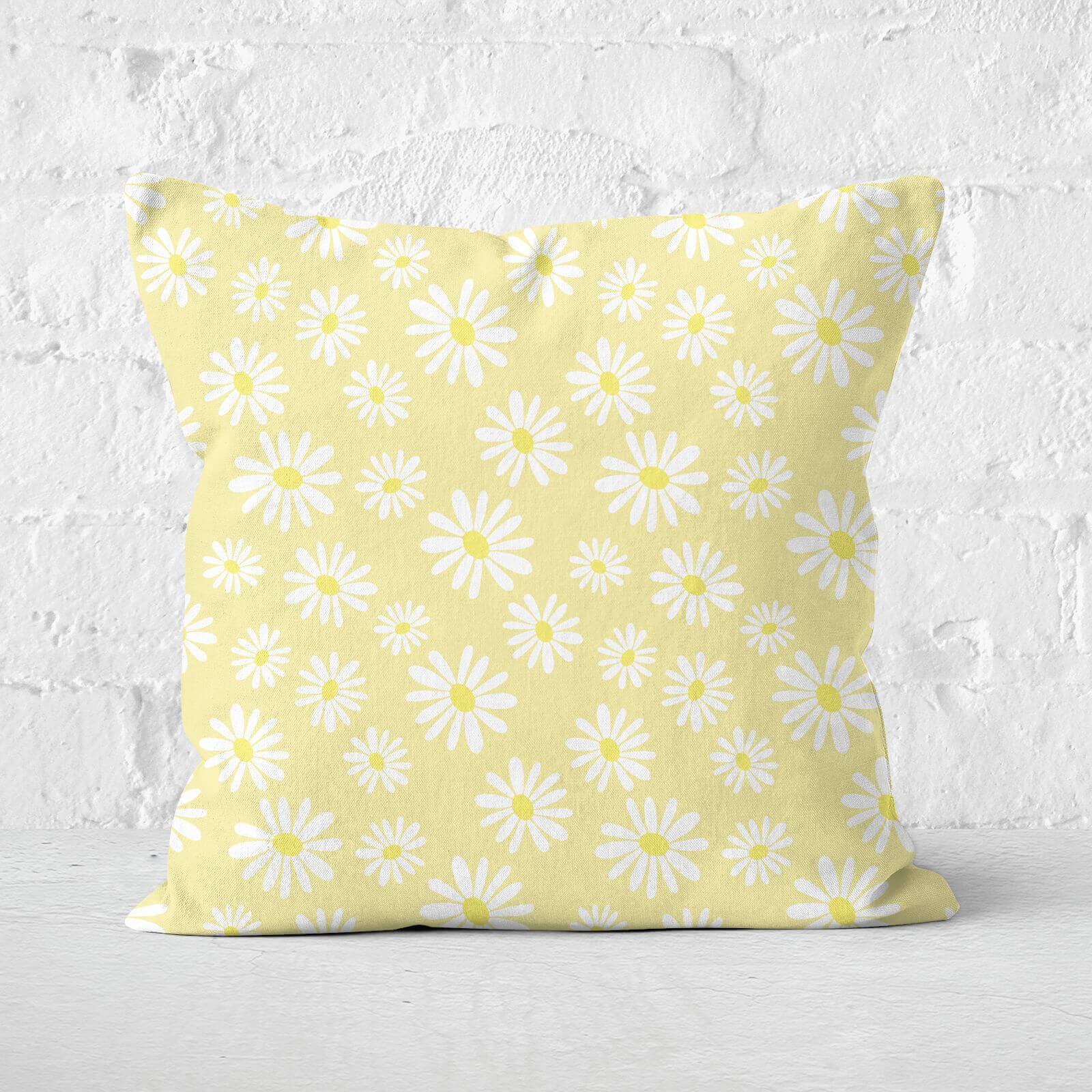 Daisy Pattern Square Cushion - 60x60cm - Soft Touch