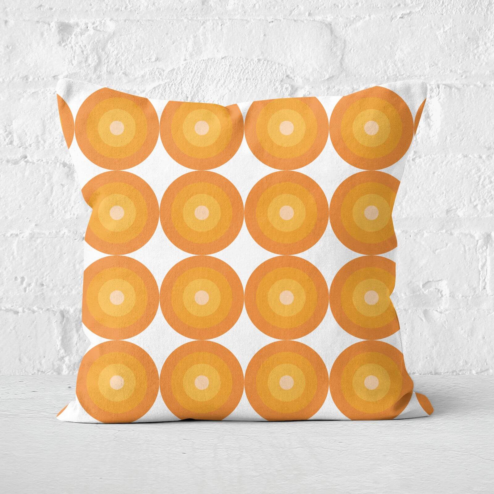60s Orange Pattern Square Cushion - 60x60cm - Soft Touch