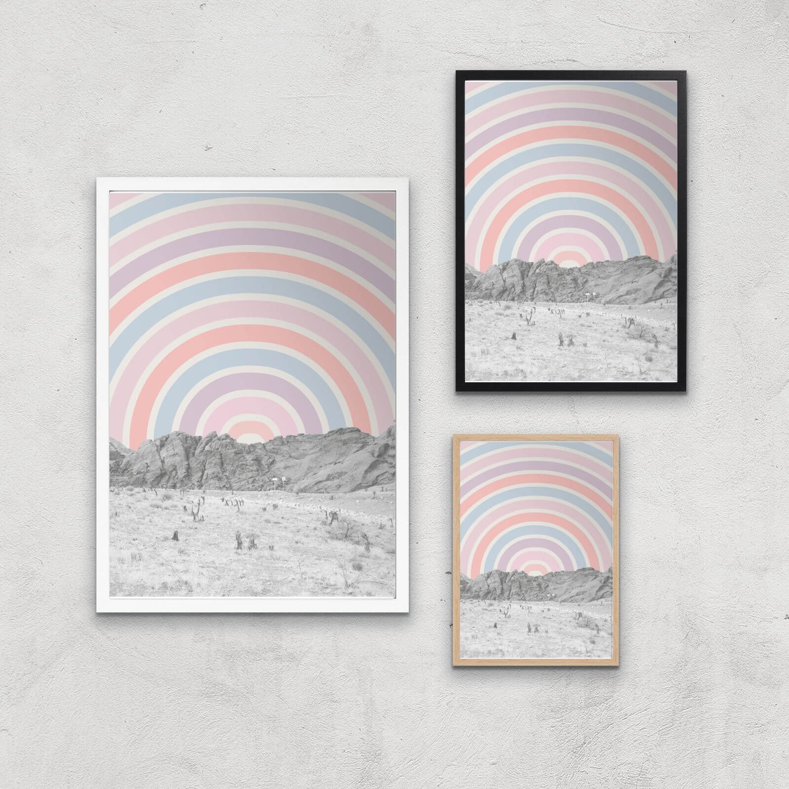 Psychedelic Pastel Giclee Art Print - A2 - Black Frame