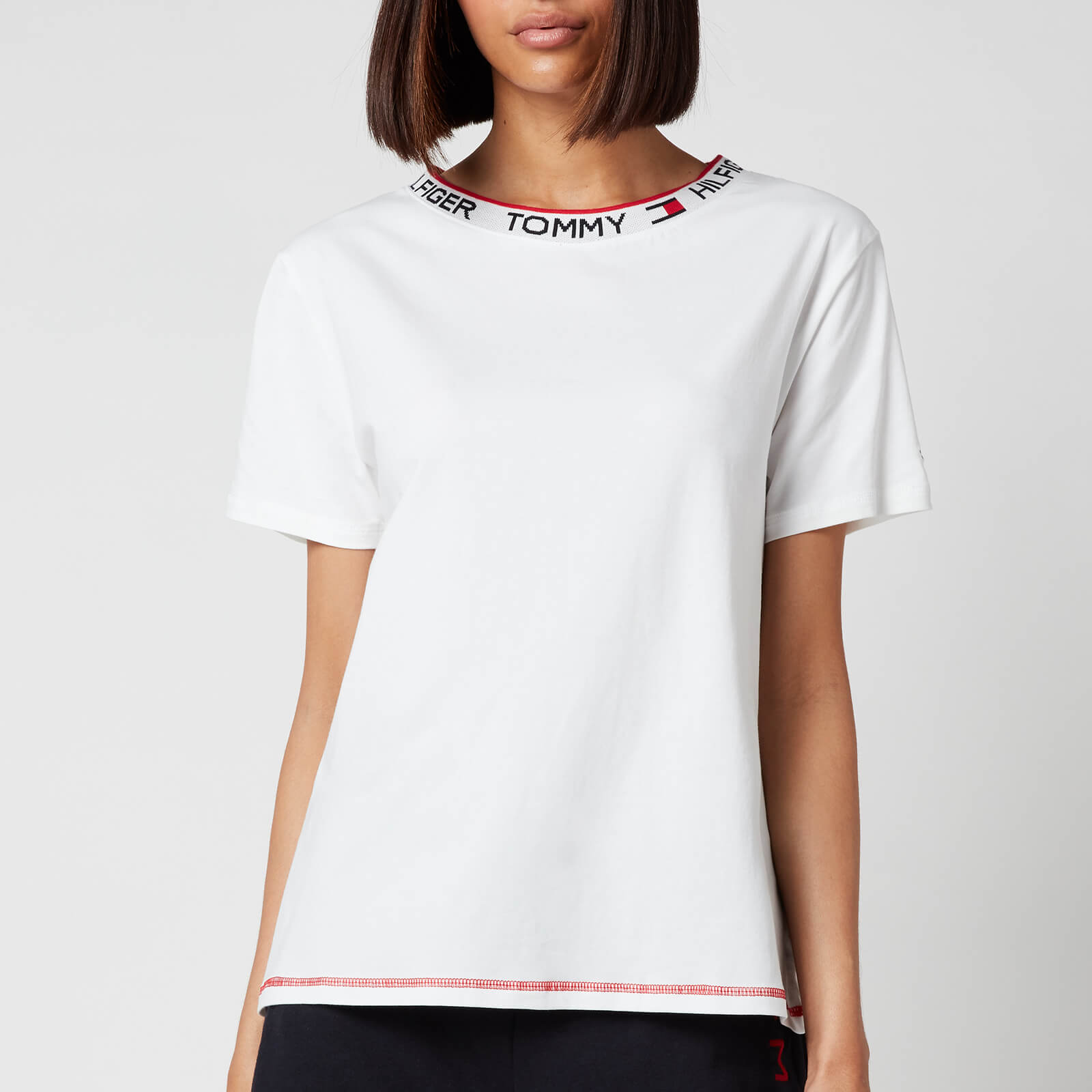 Tommy Hilfiger Women's Logo Collar T-Shirt - White - S