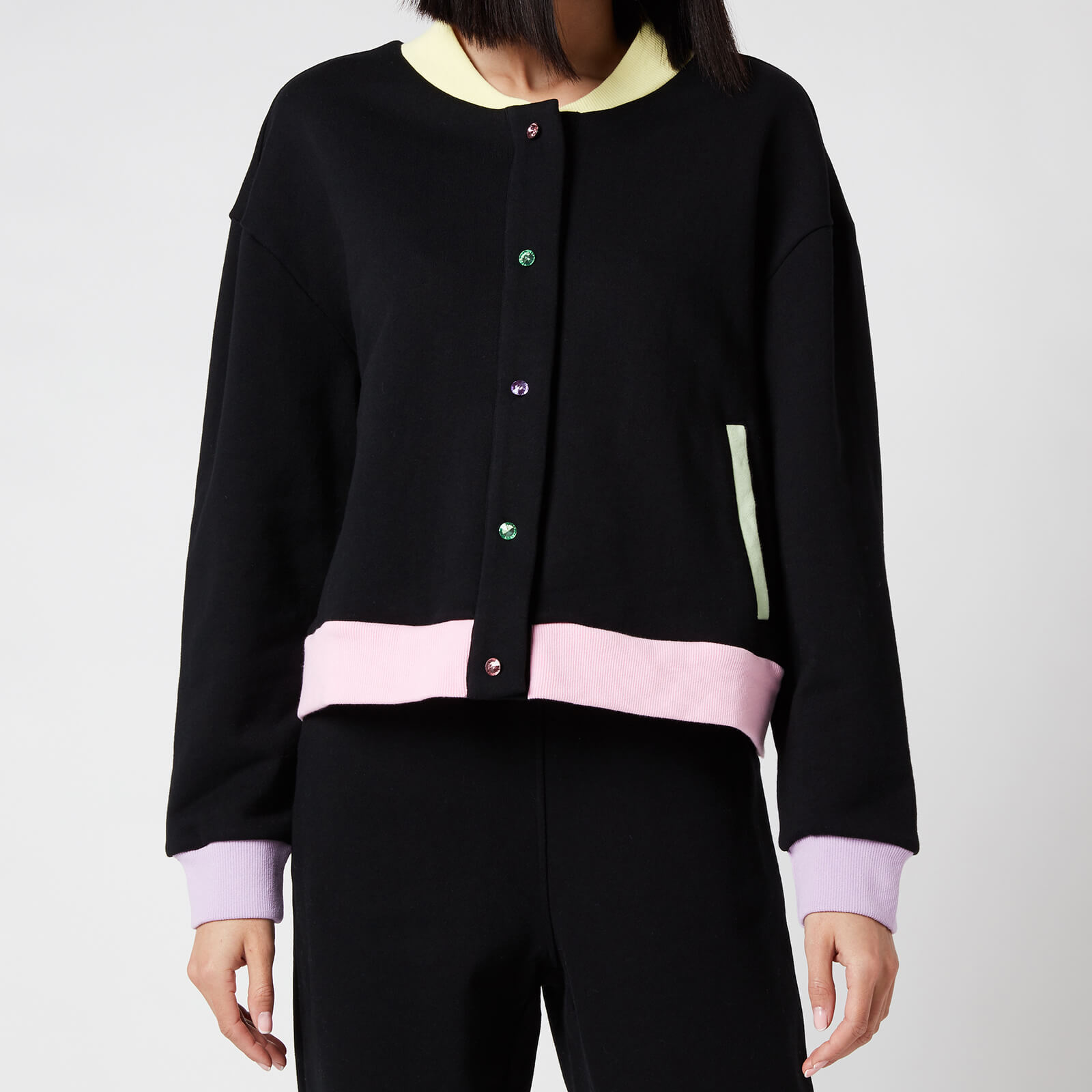 Olivia Rubin Women's Cassia Jersey Varsity Jacket - Black - XS