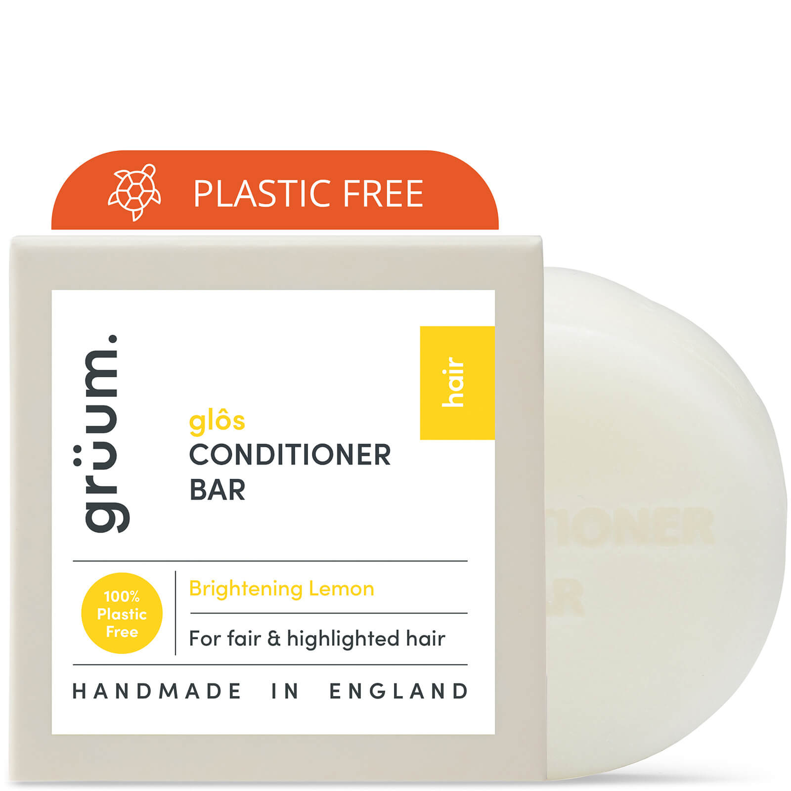 

grüum Glôs Zero Plastic Brightening Conditioner Bar 50g
